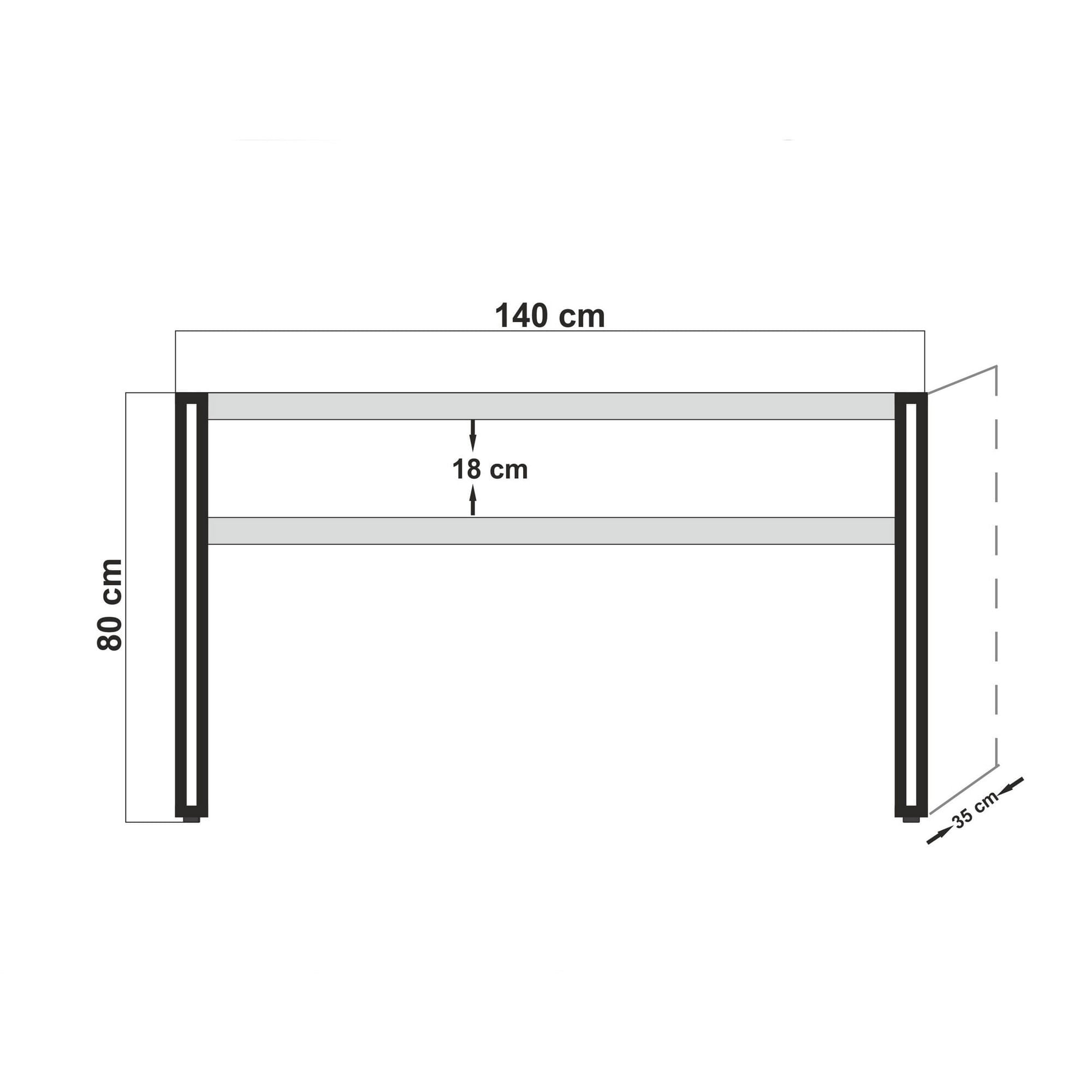 Consola, Hanah Home, pal melaminat, pin atlantic si negru, 140x35x80 cm — imaginea 6