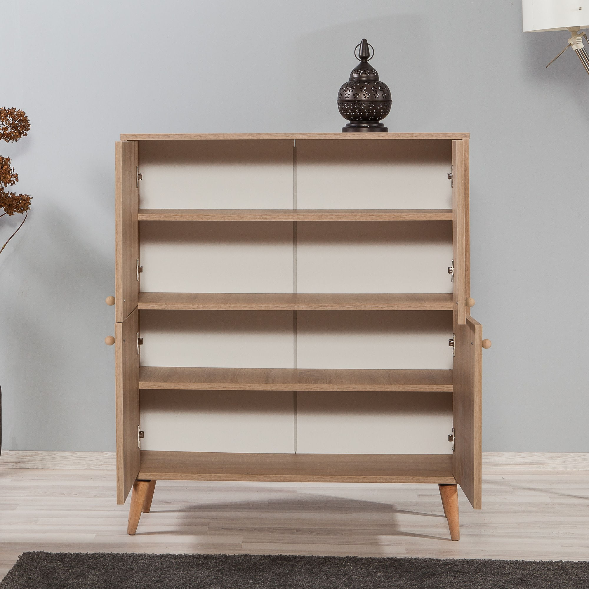 Dulap multifunctional, Hanah Home, pal melaminat, stejar sonoma, 95x36x111 cm, 863SPH3947 — imaginea 6