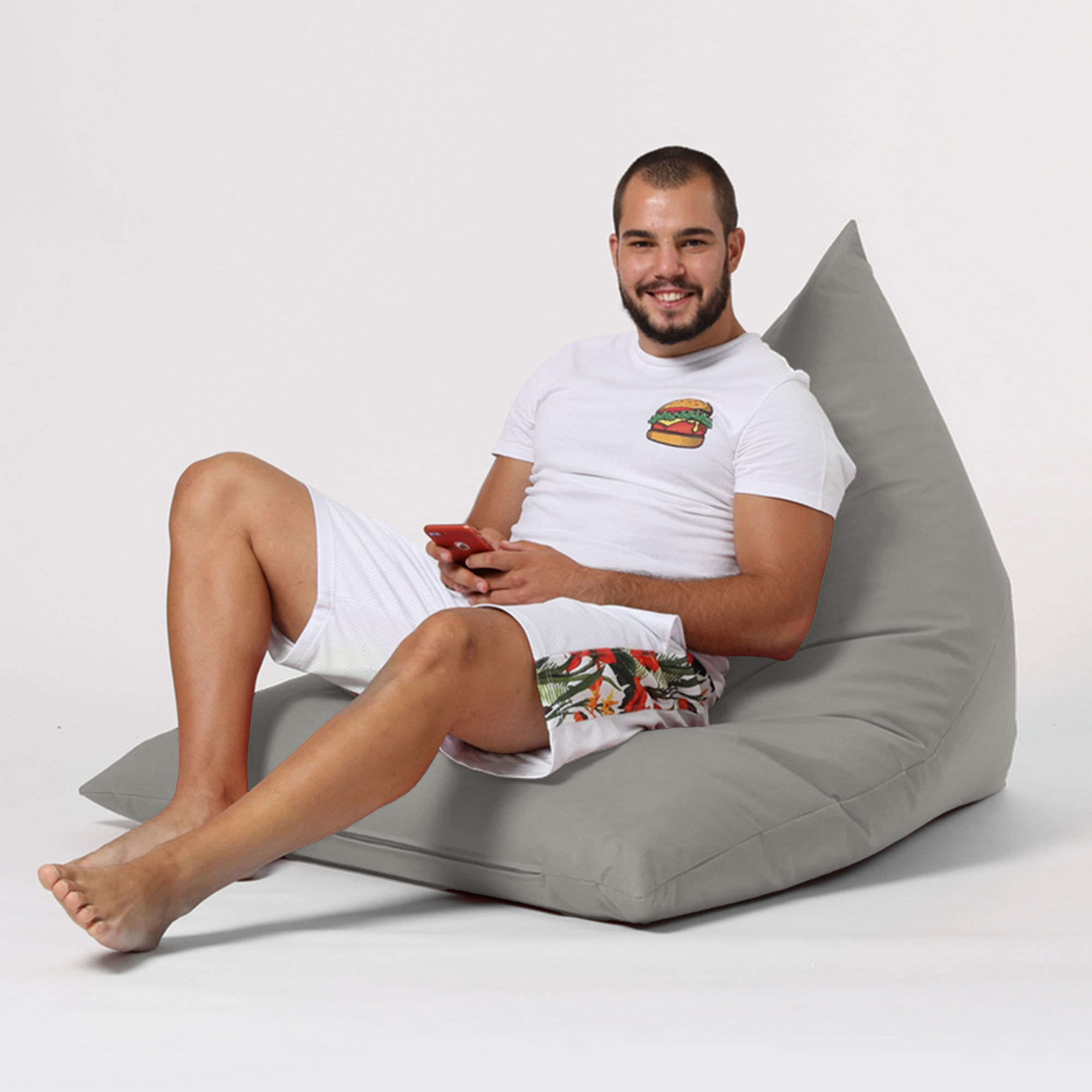 Puf de gradina, Hanah Home, poliester impermeabil, fume, 145x90x35 cm - 3 | YEO