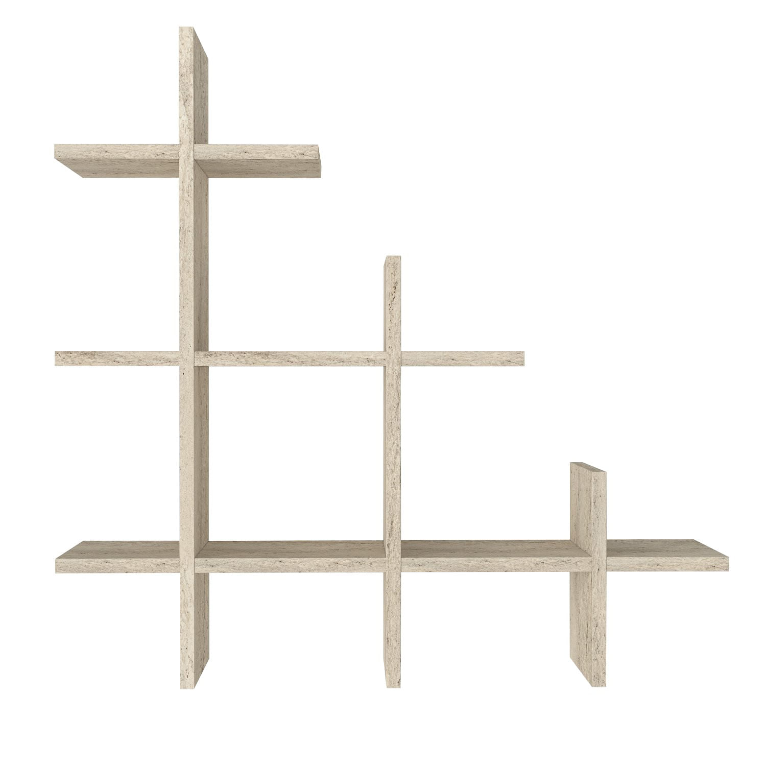 Raft de perete, Hanah Home, pal melaminat, travertin, 81.8x80x18 cm — imaginea 2