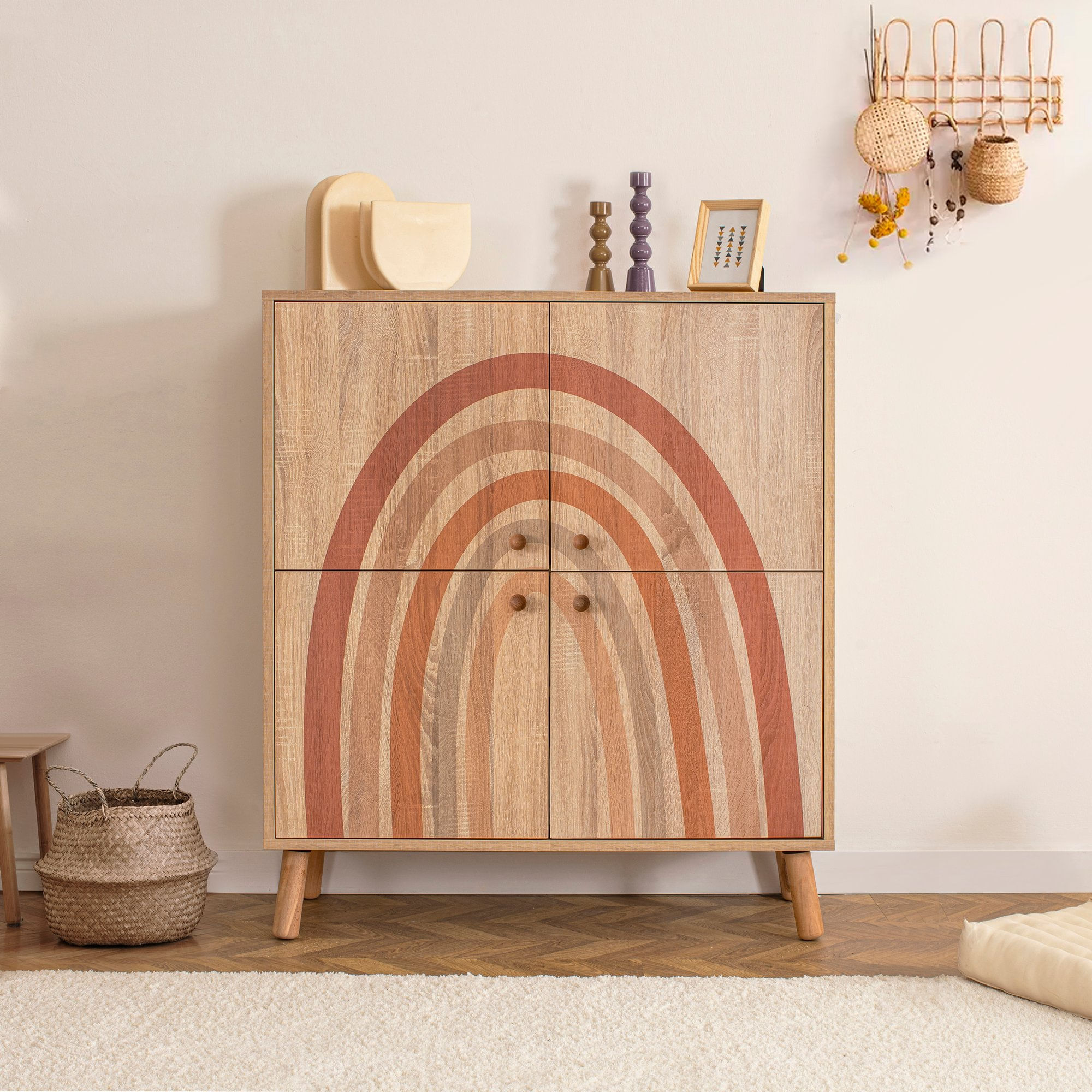Dulap multifunctional, Hanah Home, pal melaminat, multicolor, 95x36x111 cm, 869VEL4518 — imaginea 5