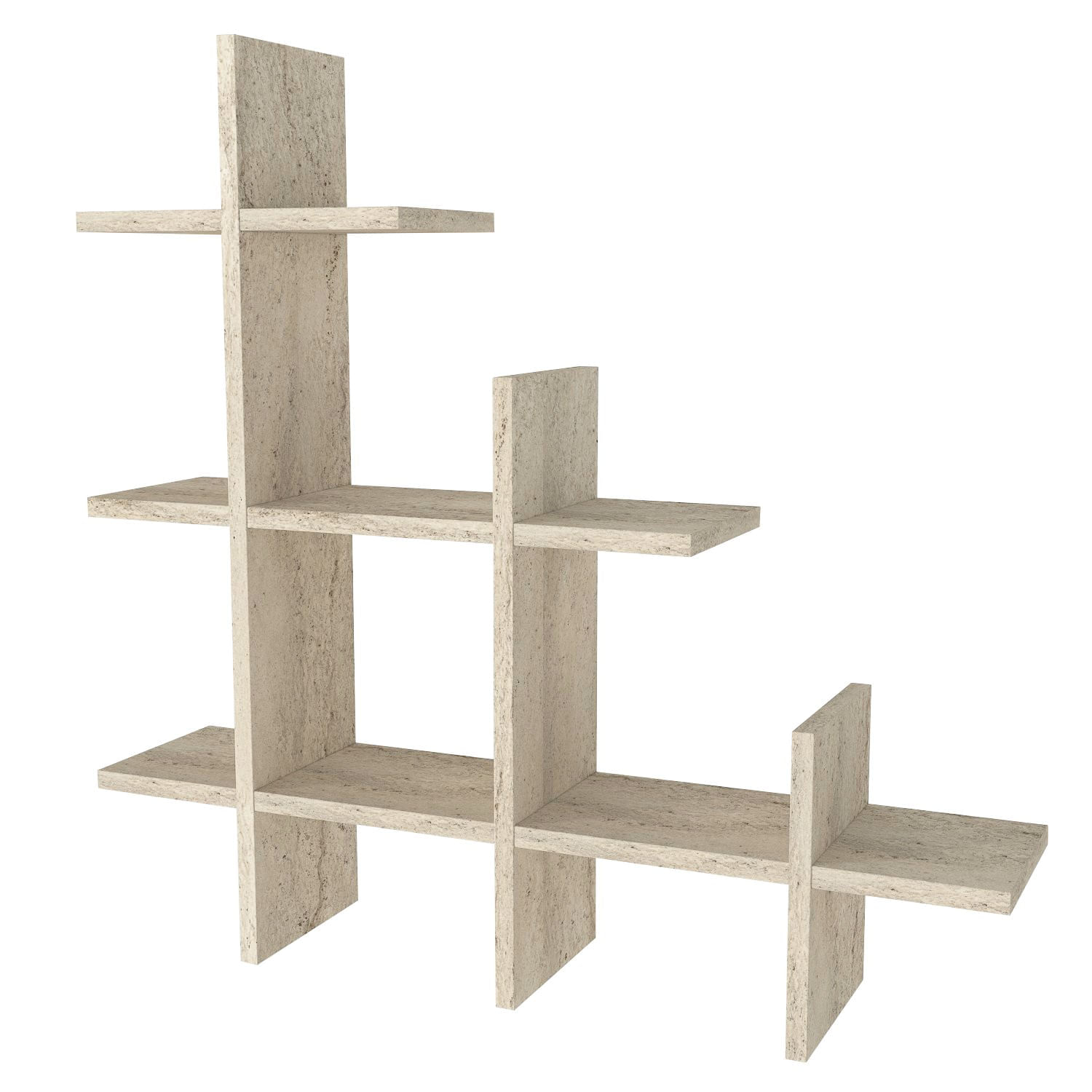 Raft de perete, Hanah Home, pal melaminat, travertin, 81.8x80x18 cm — imaginea 3