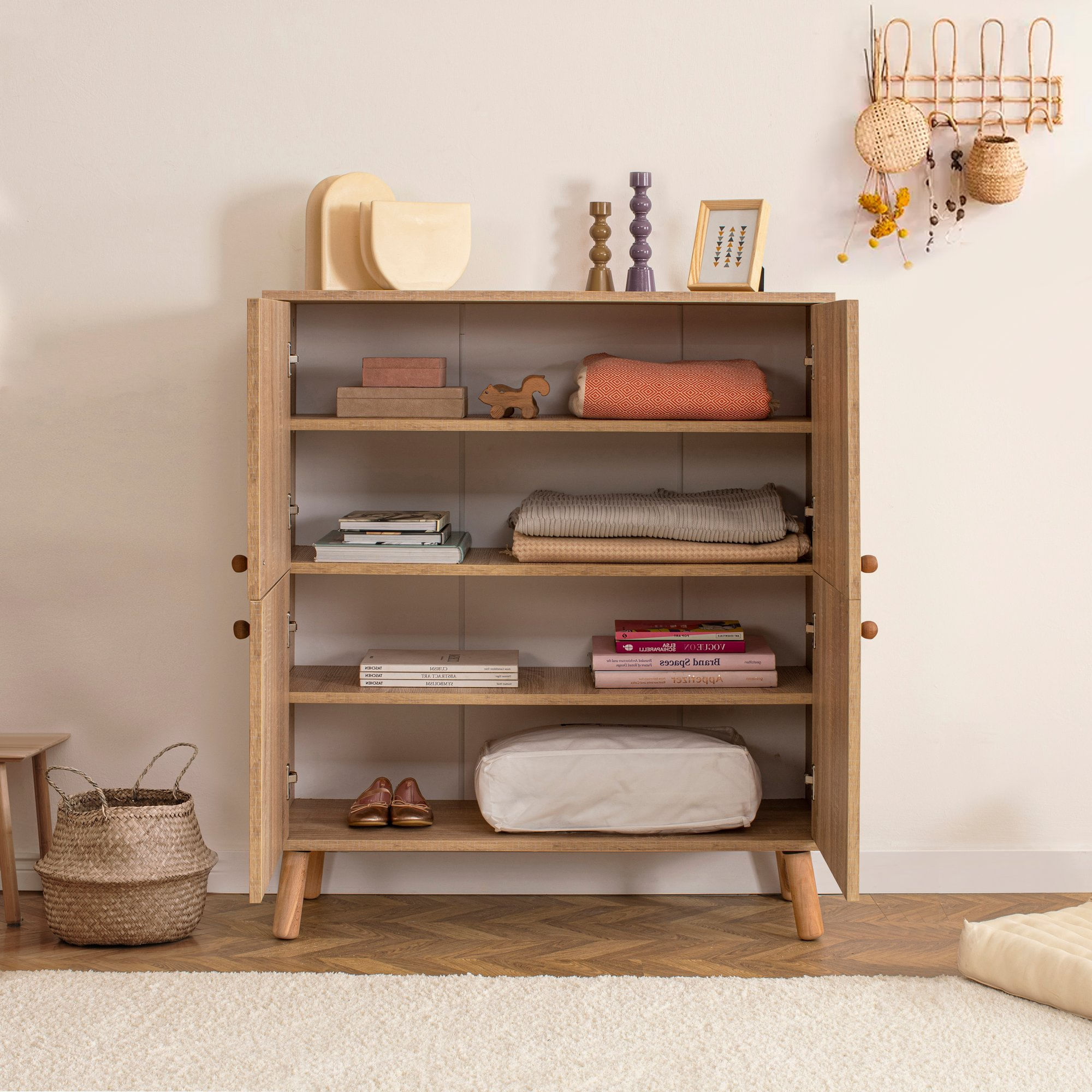 Dulap multifunctional, Hanah Home, pal melaminat, multicolor, 95x36x111 cm, 869VEL4518 — imaginea 7