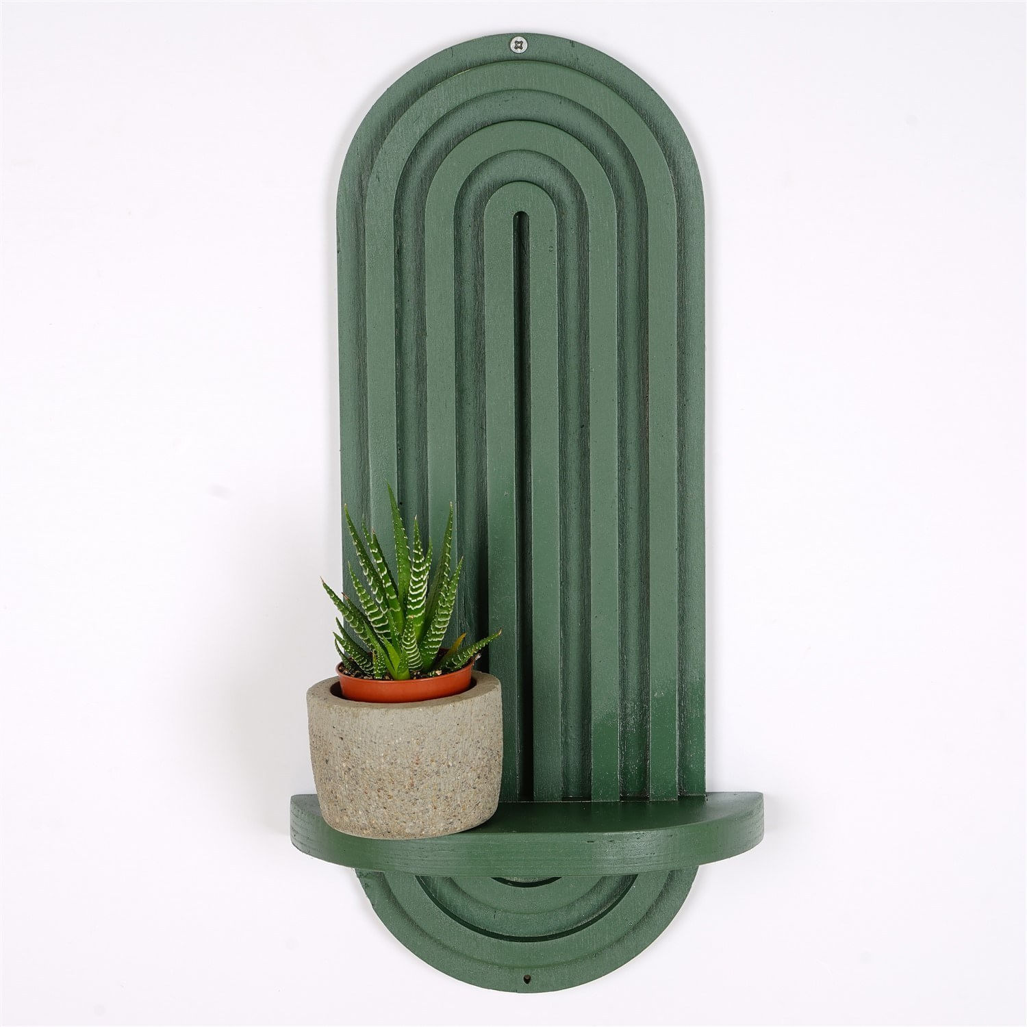Raft de perete, Hanah Home, placaj, verde, 40x20x9 cm — imaginea 2
