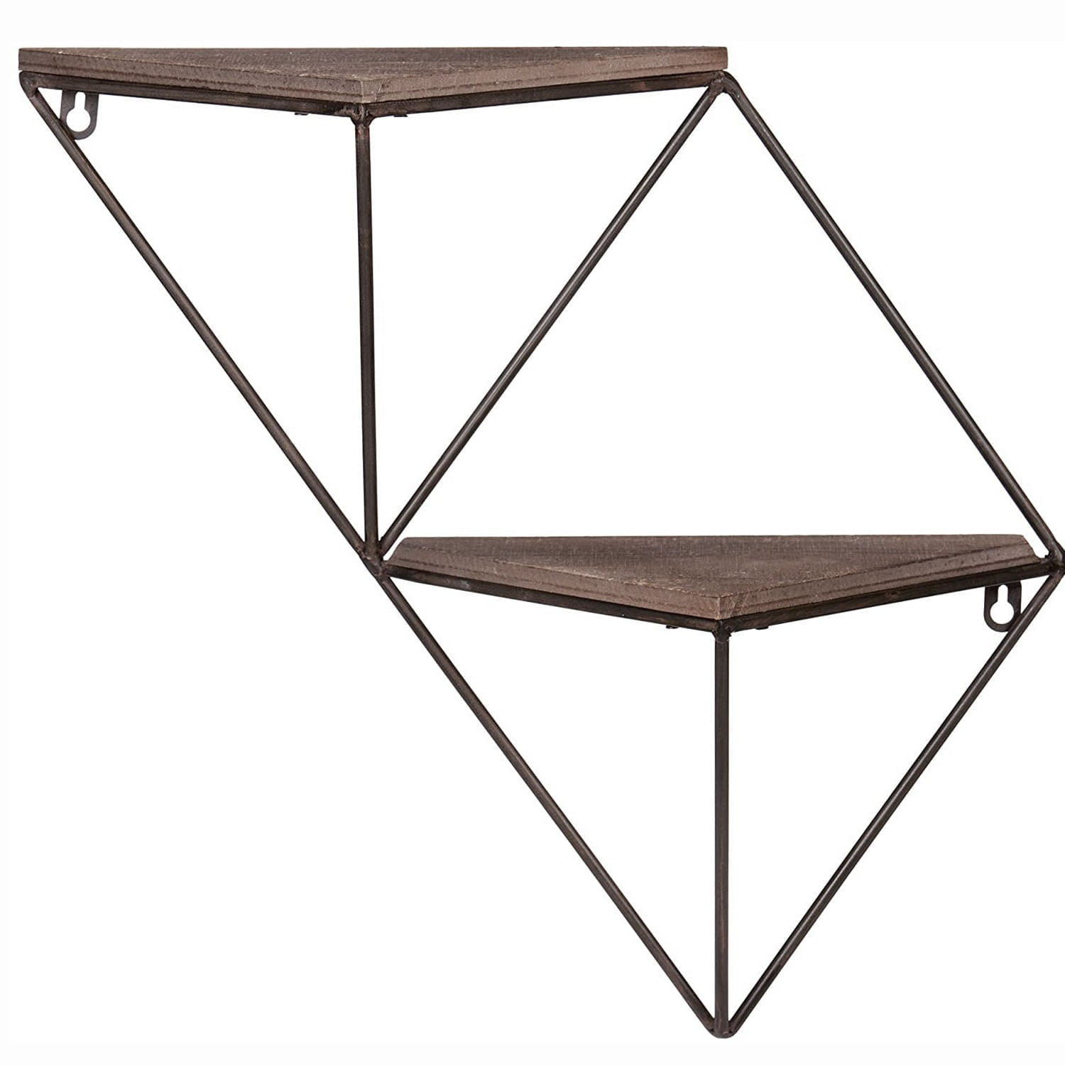 Raft de perete, Hanah Home, lemn molid, nuc si negru, 33x30x13 cm — imaginea 2