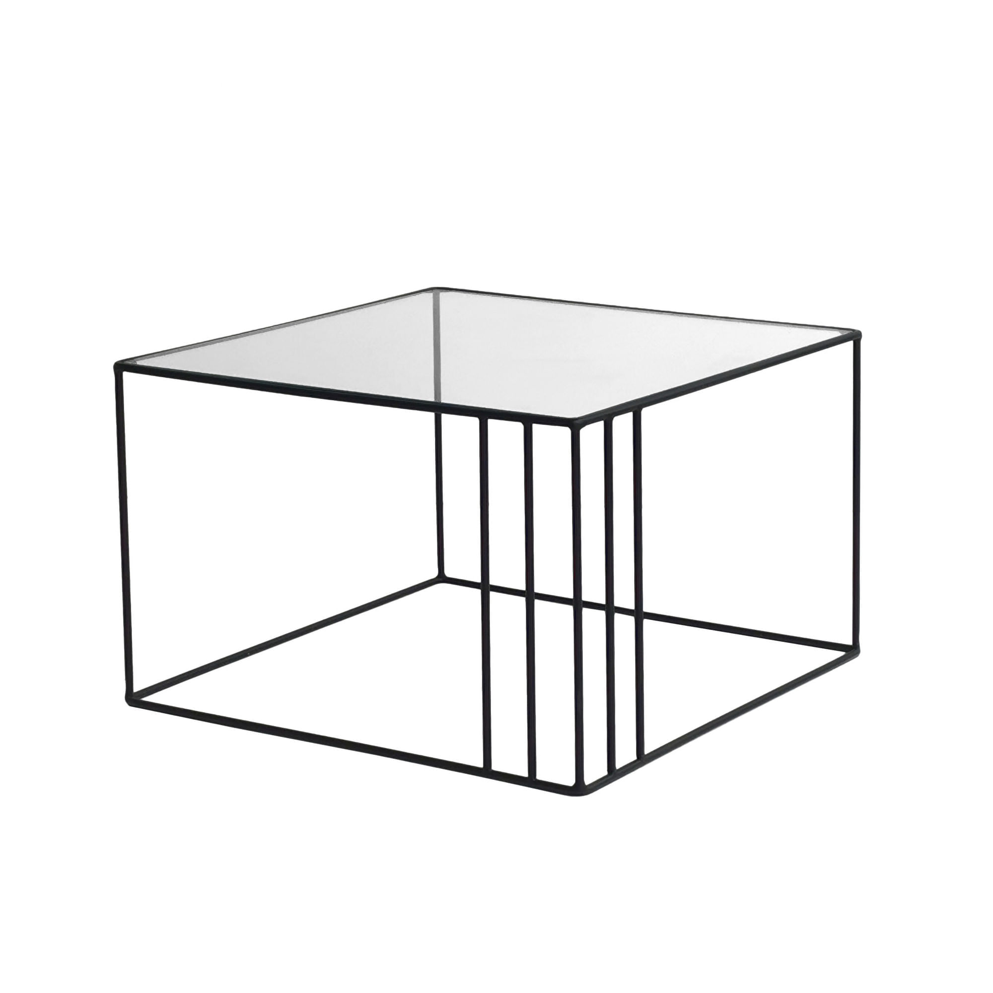 Masuta de cafea, Hanah Home, sticla securizata si metal, negru, 55x55x36 cm — imaginea 7