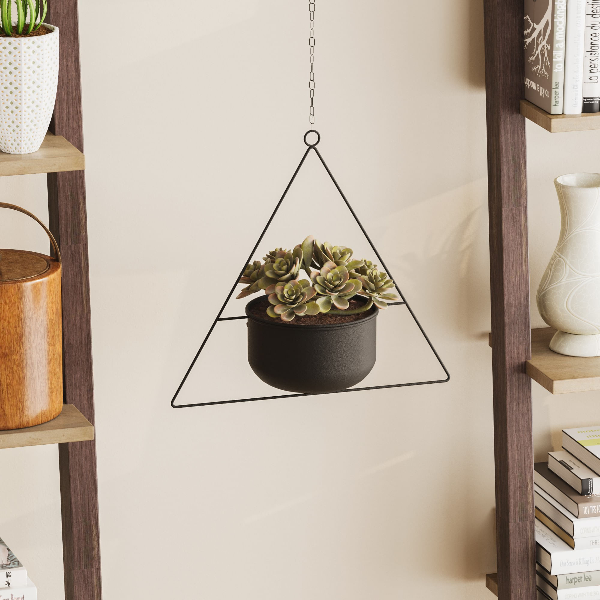Ghiveci decorativ, Aberto Design, metal, negru, 35x17x40 cm — imaginea 2