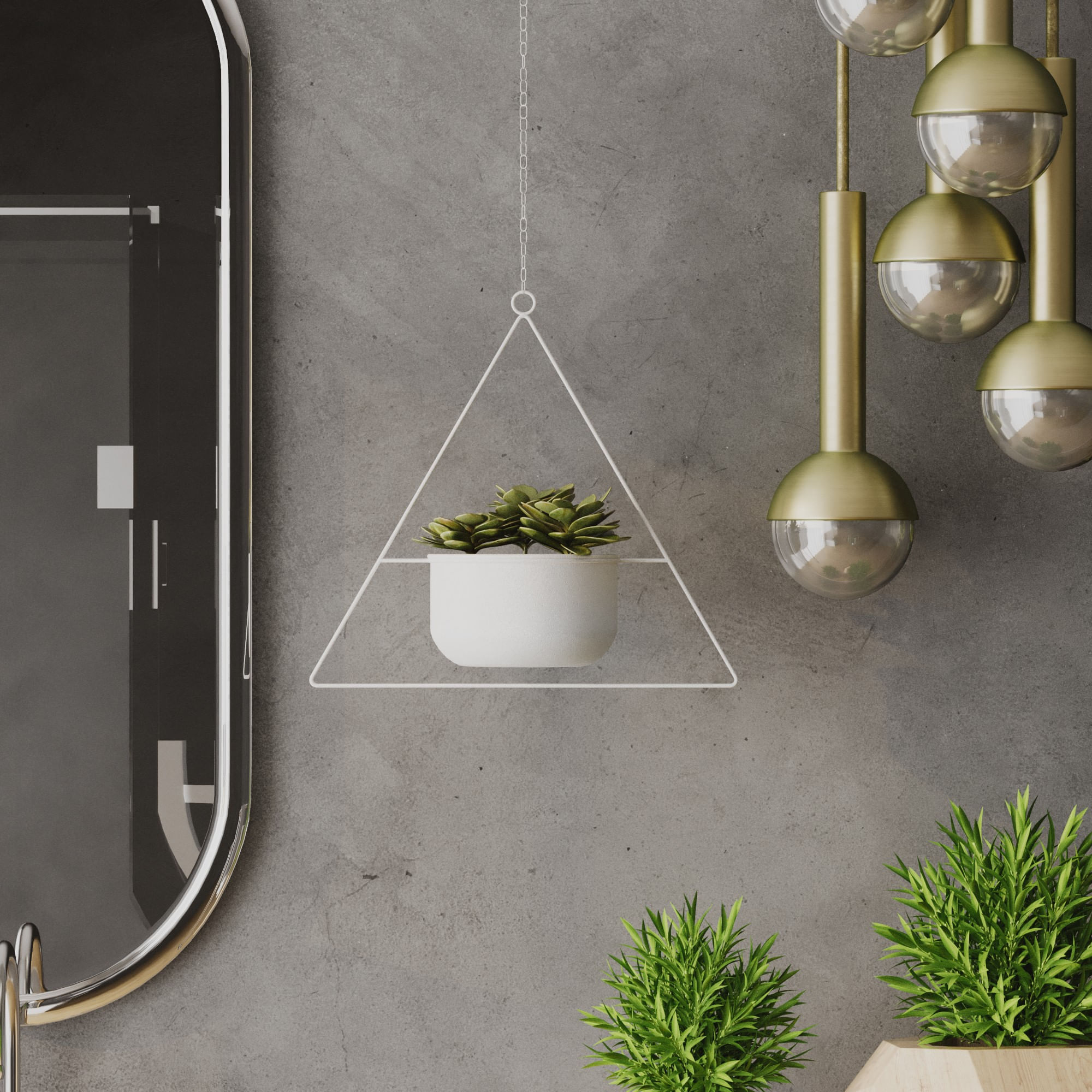 Ghiveci decorativ, Aberto Design, metal, alb, 35x17x40 cm — imaginea 3