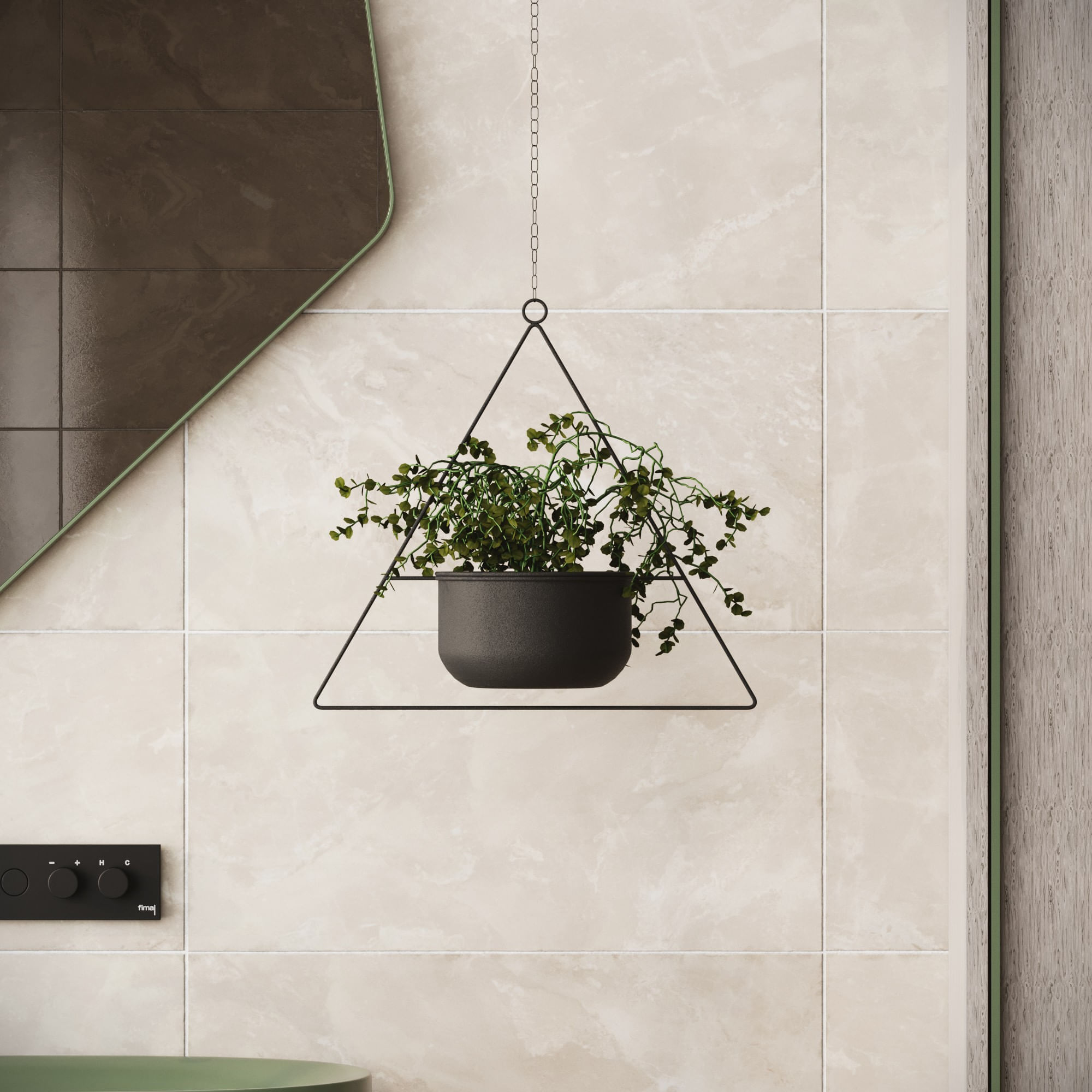 Ghiveci decorativ, Aberto Design, metal, negru, 35x17x40 cm — imaginea 3
