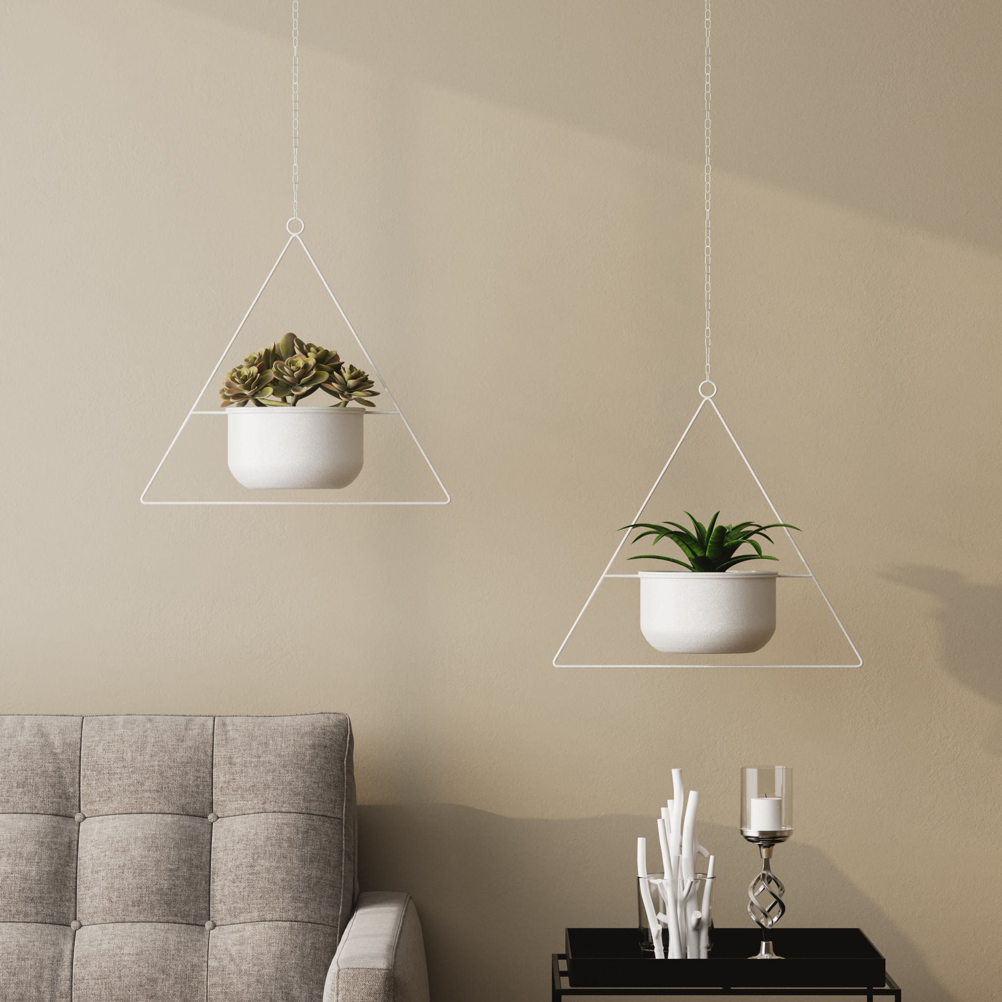 Ghiveci decorativ, Aberto Design, metal, alb, 35x17x40 cm — imaginea 4