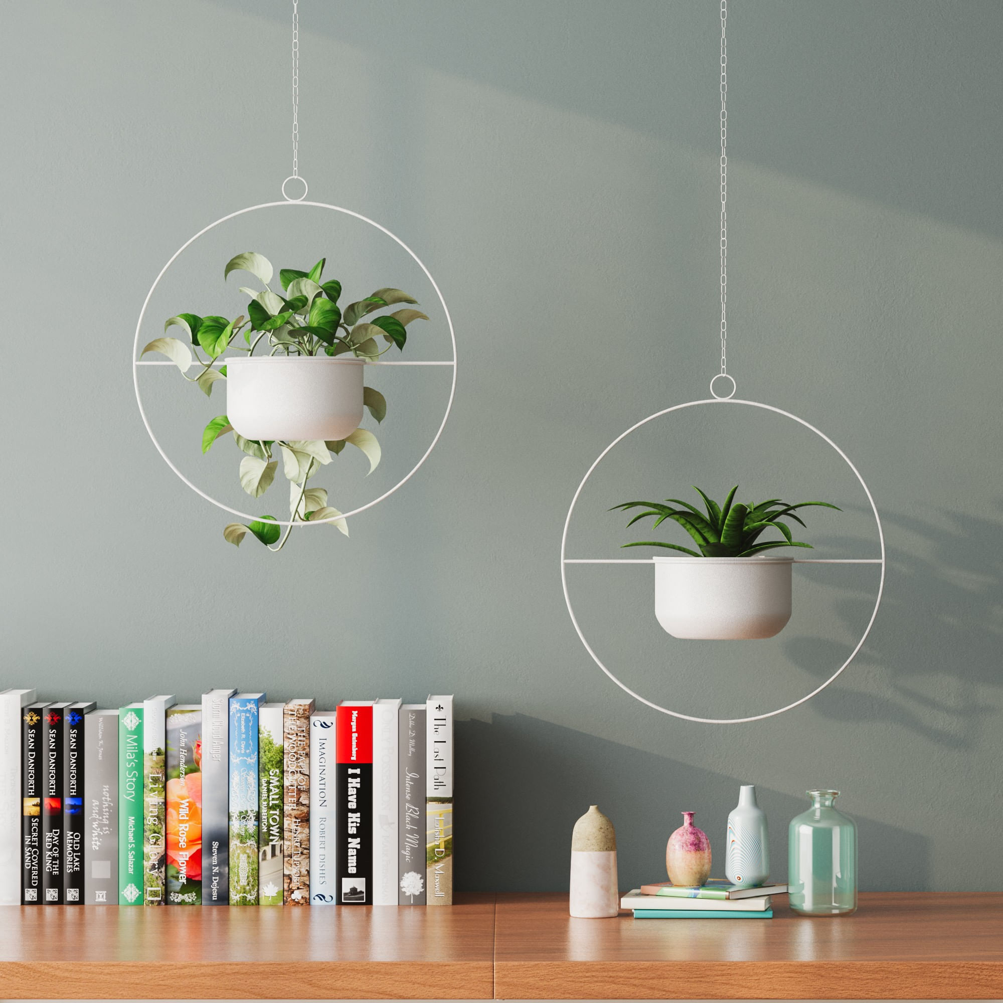 Ghiveci decorativ, Aberto Design, metal, alb, 40x40x17 cm — imaginea 4