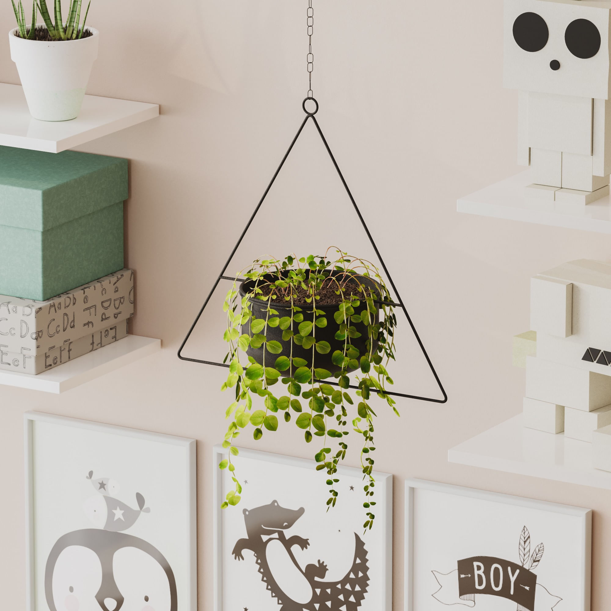 Ghiveci decorativ, Aberto Design, metal, negru, 35x17x40 cm — imaginea 5