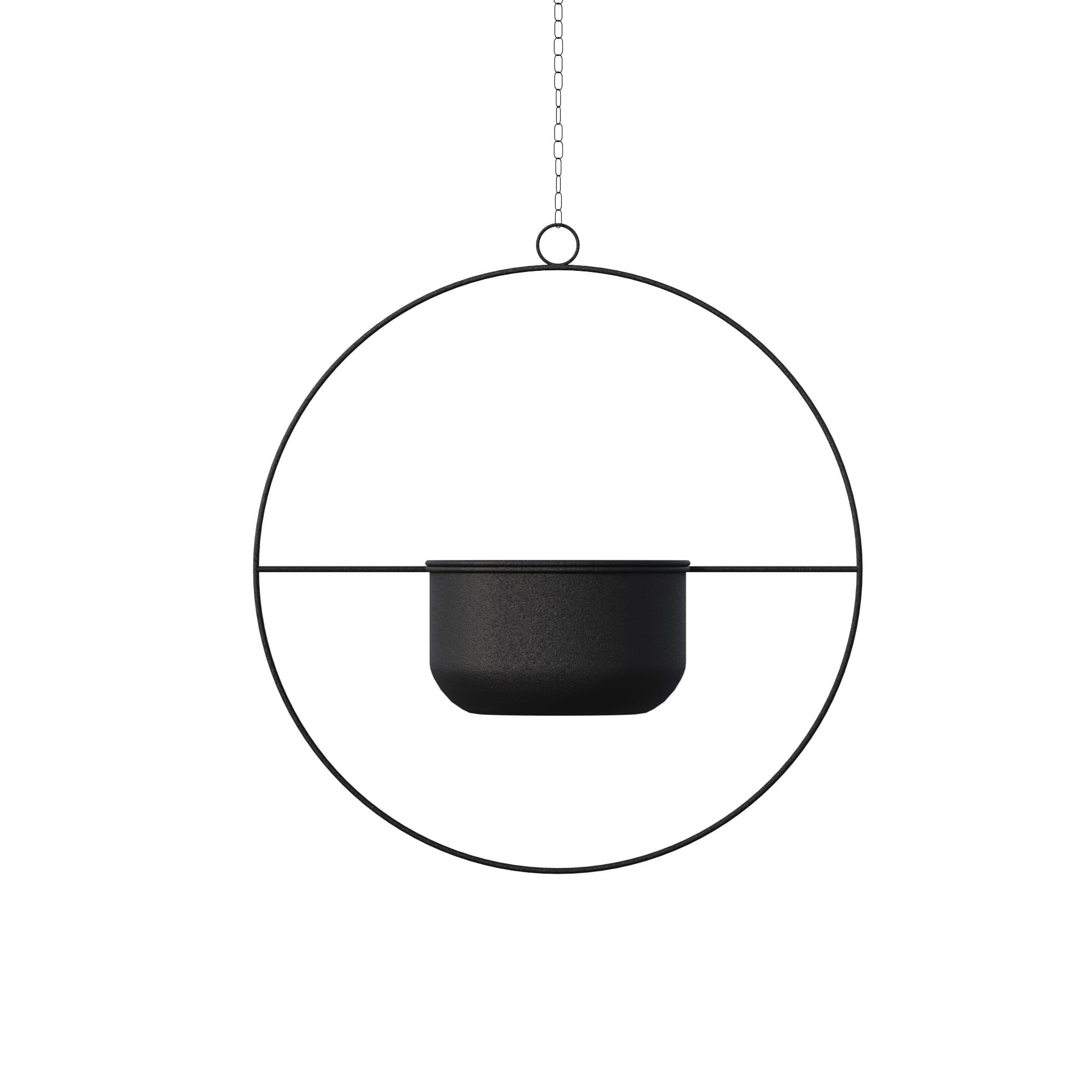 Ghiveci decorativ, Aberto Design, metal, negru, 40x40x17 cm