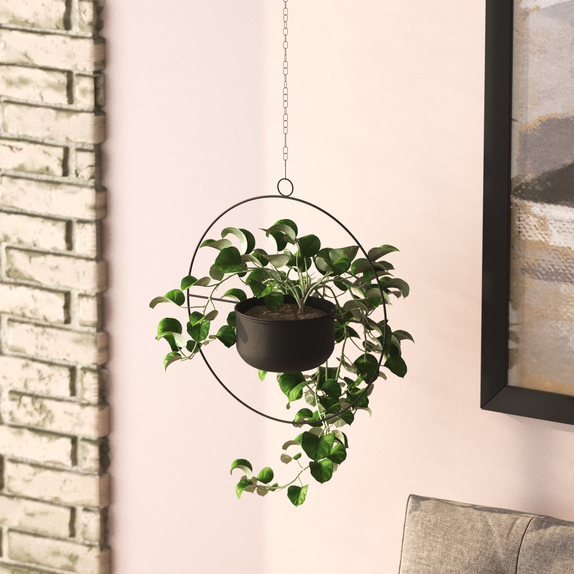 Ghiveci decorativ, Aberto Design, metal, negru, 40x40x17 cm — imaginea 2