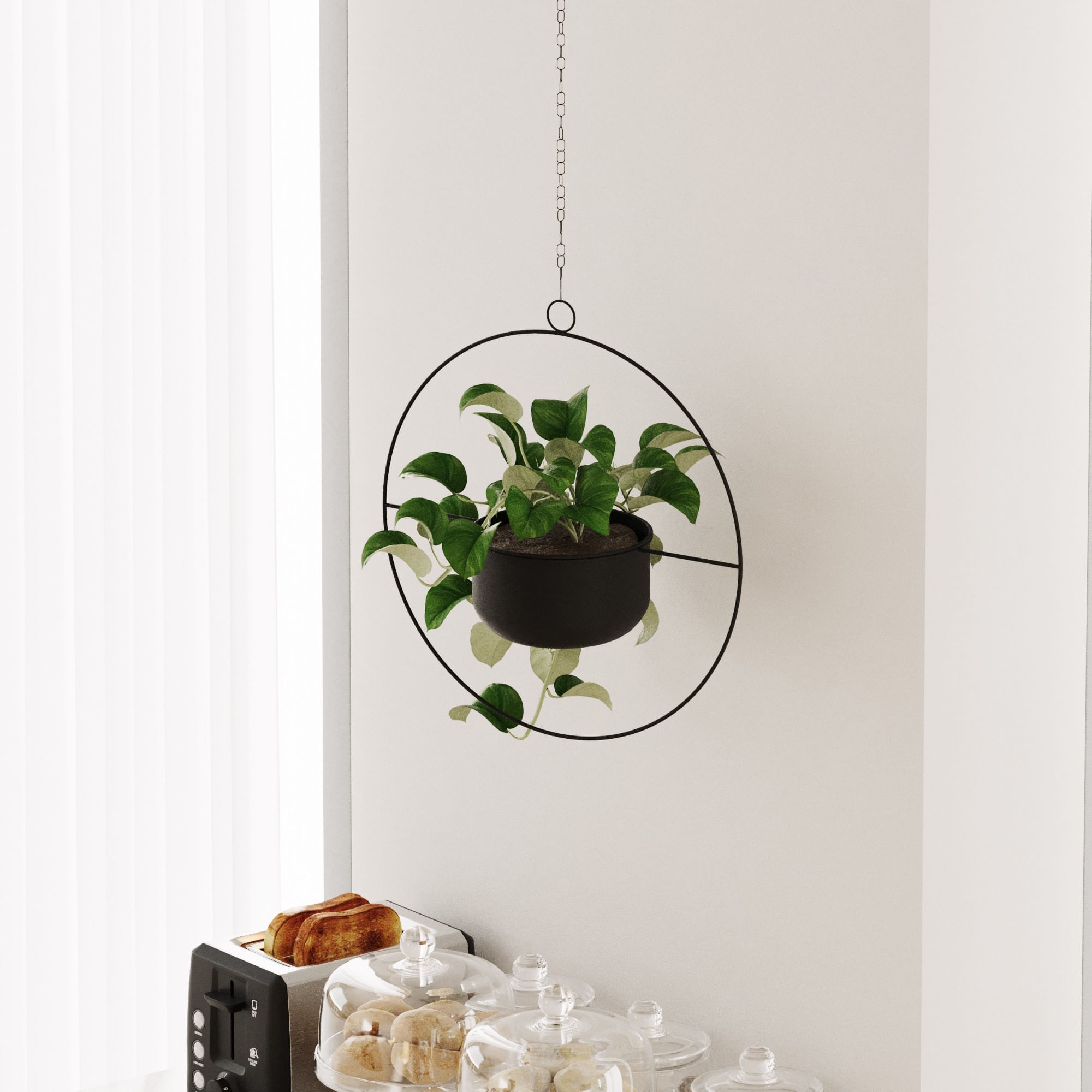 Ghiveci decorativ, Aberto Design, metal, negru, 40x40x17 cm — imaginea 5