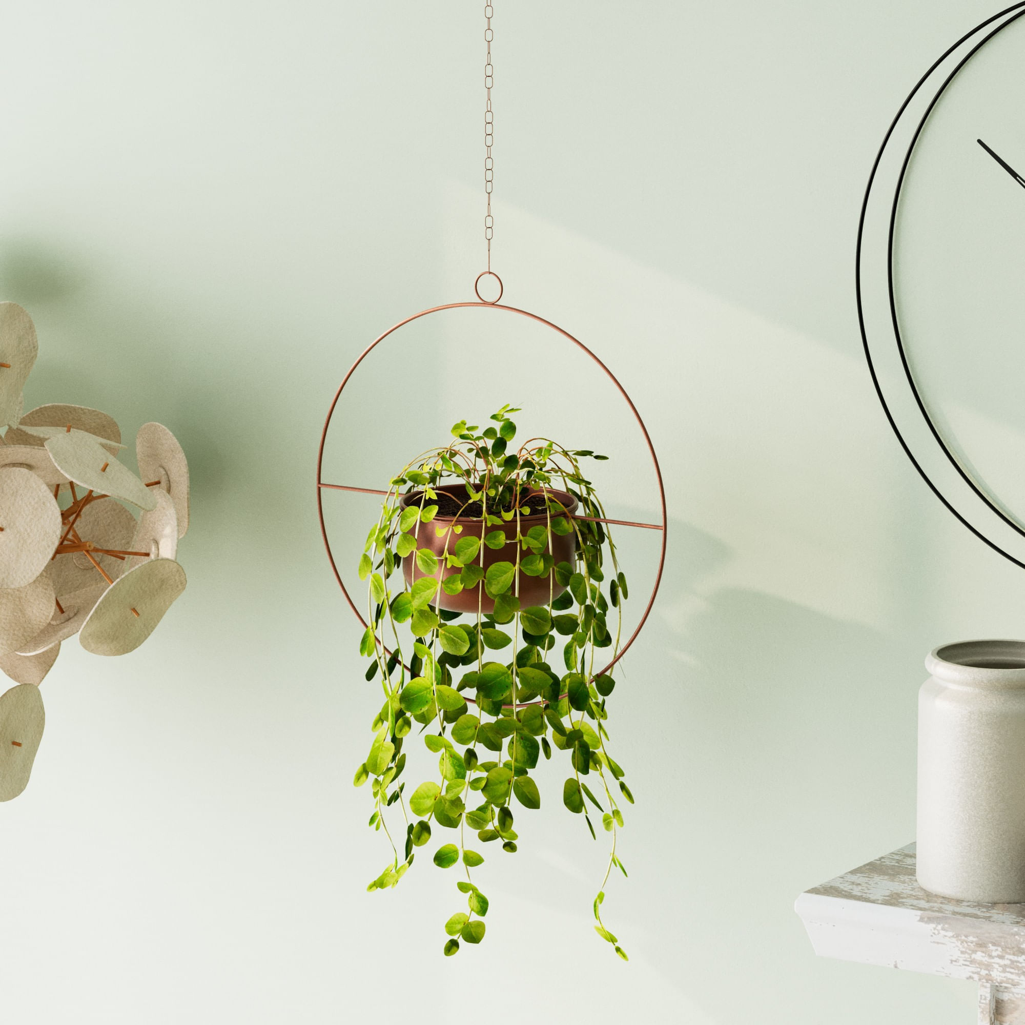 Ghiveci decorativ, Aberto Design, metal, cupru, 40x40x17 cm — imaginea 3
