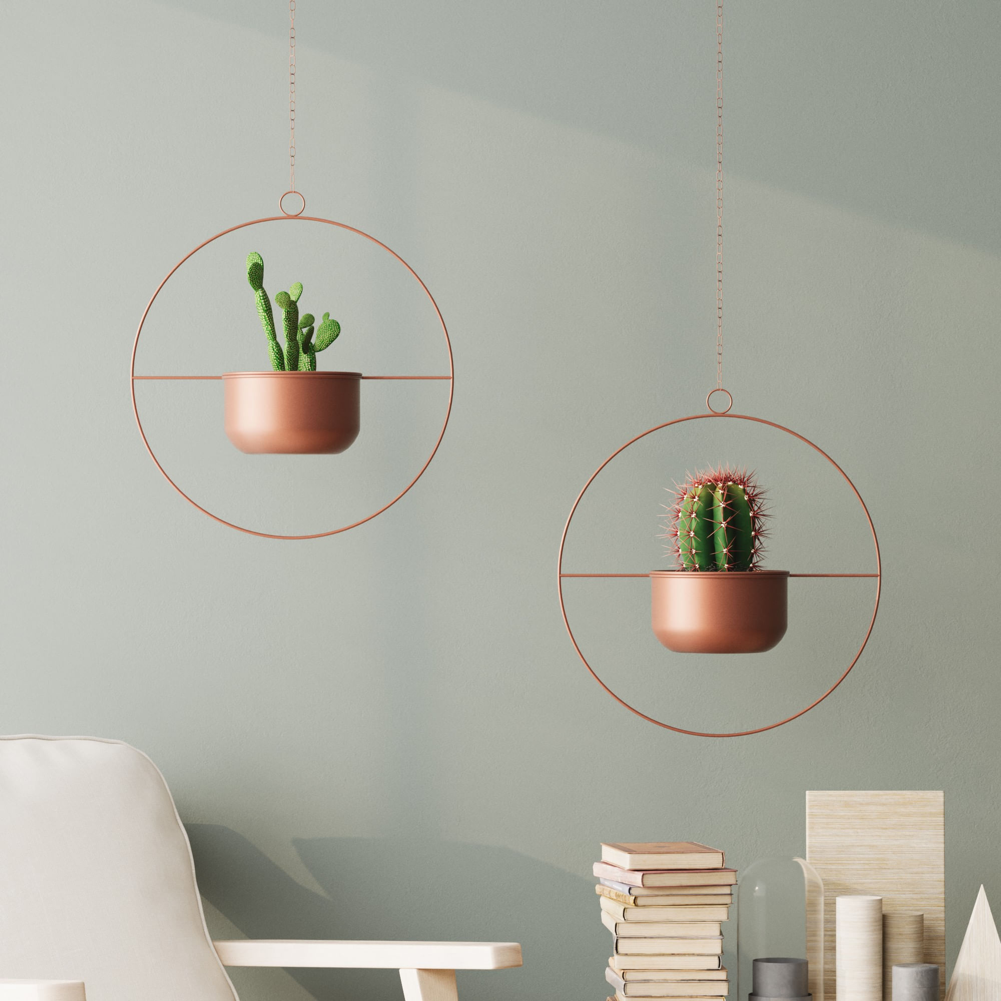 Ghiveci decorativ, Aberto Design, metal, cupru, 40x40x17 cm — imaginea 4