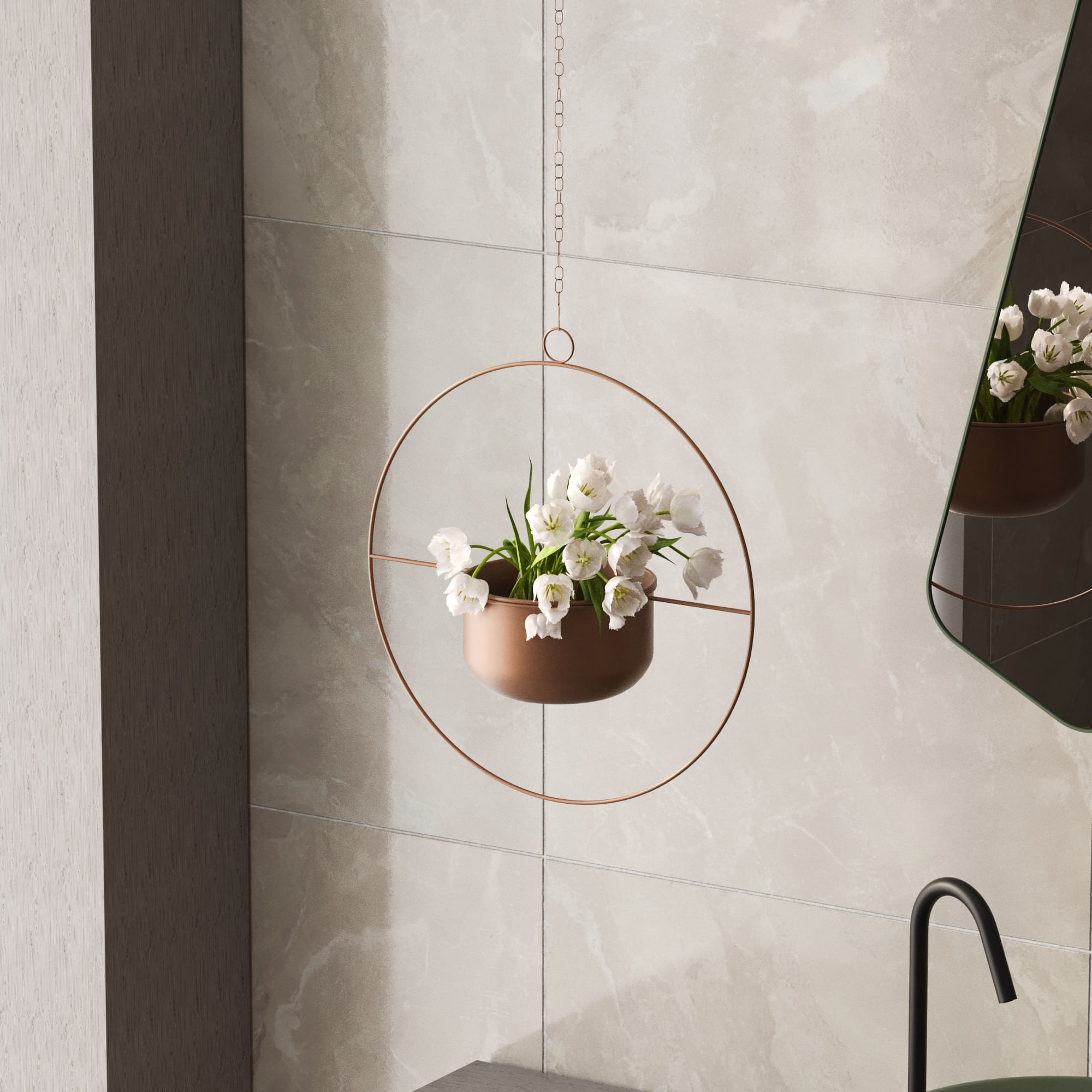 Ghiveci decorativ, Aberto Design, metal, cupru, 40x40x17 cm — imaginea 5