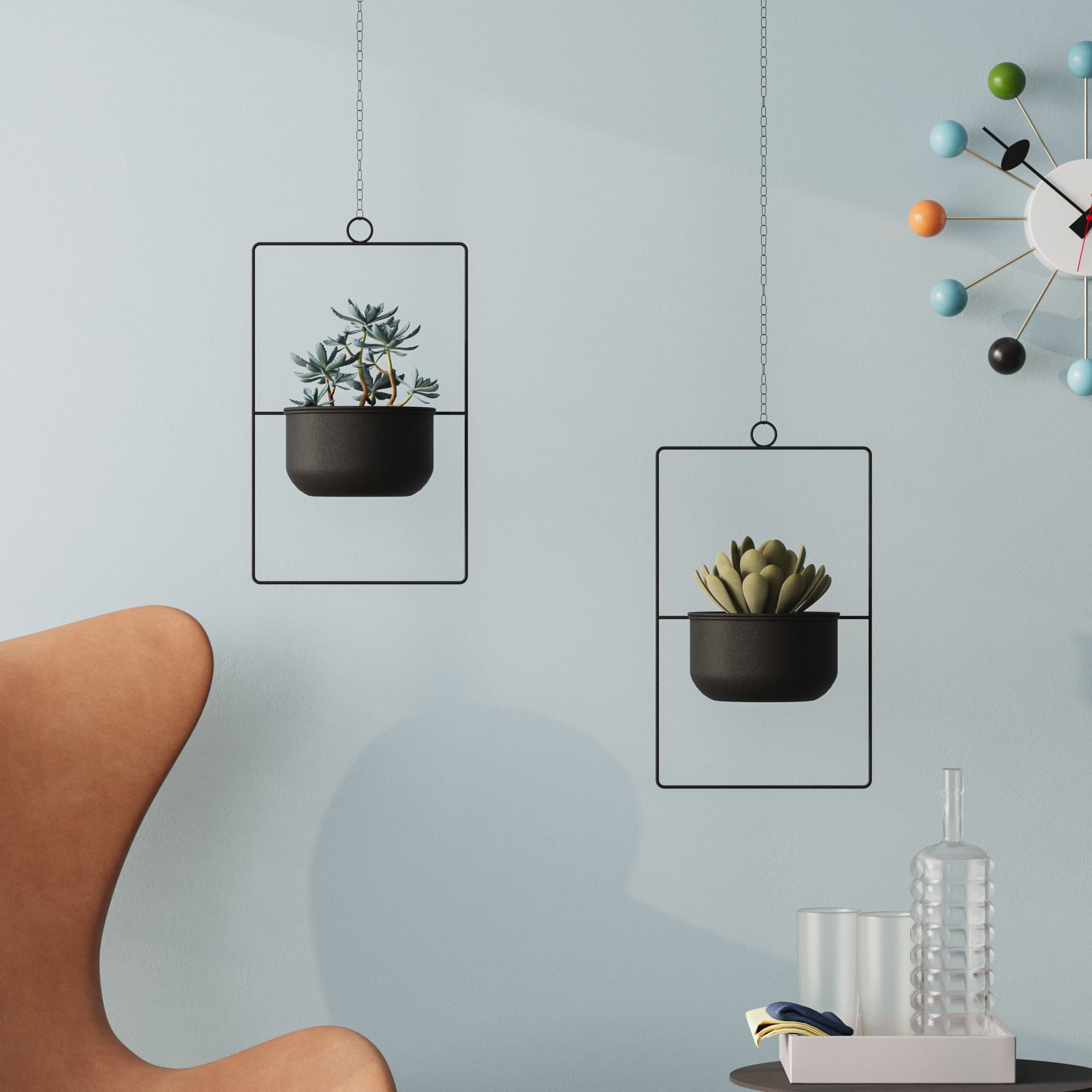 Ghiveci decorativ, Aberto Design, metal, negru, 25x17x40 cm — imaginea 4