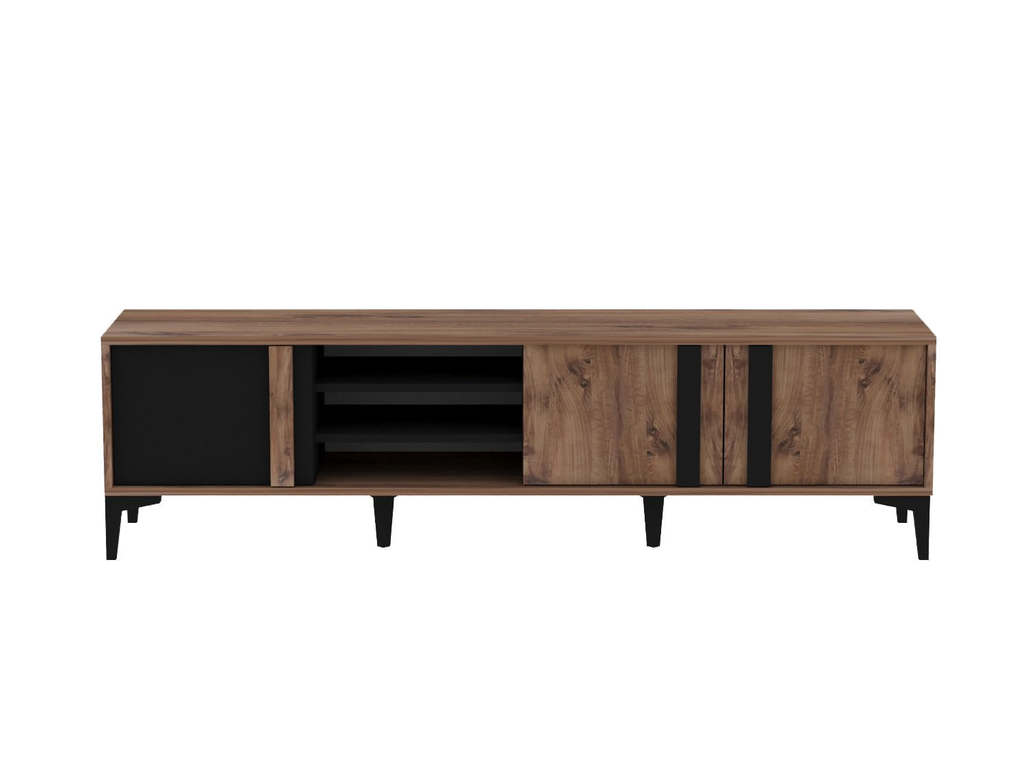 Comoda tv, Hanah Home, pal melaminat, atlantic antracit, 180x50x40 cm — imaginea 3