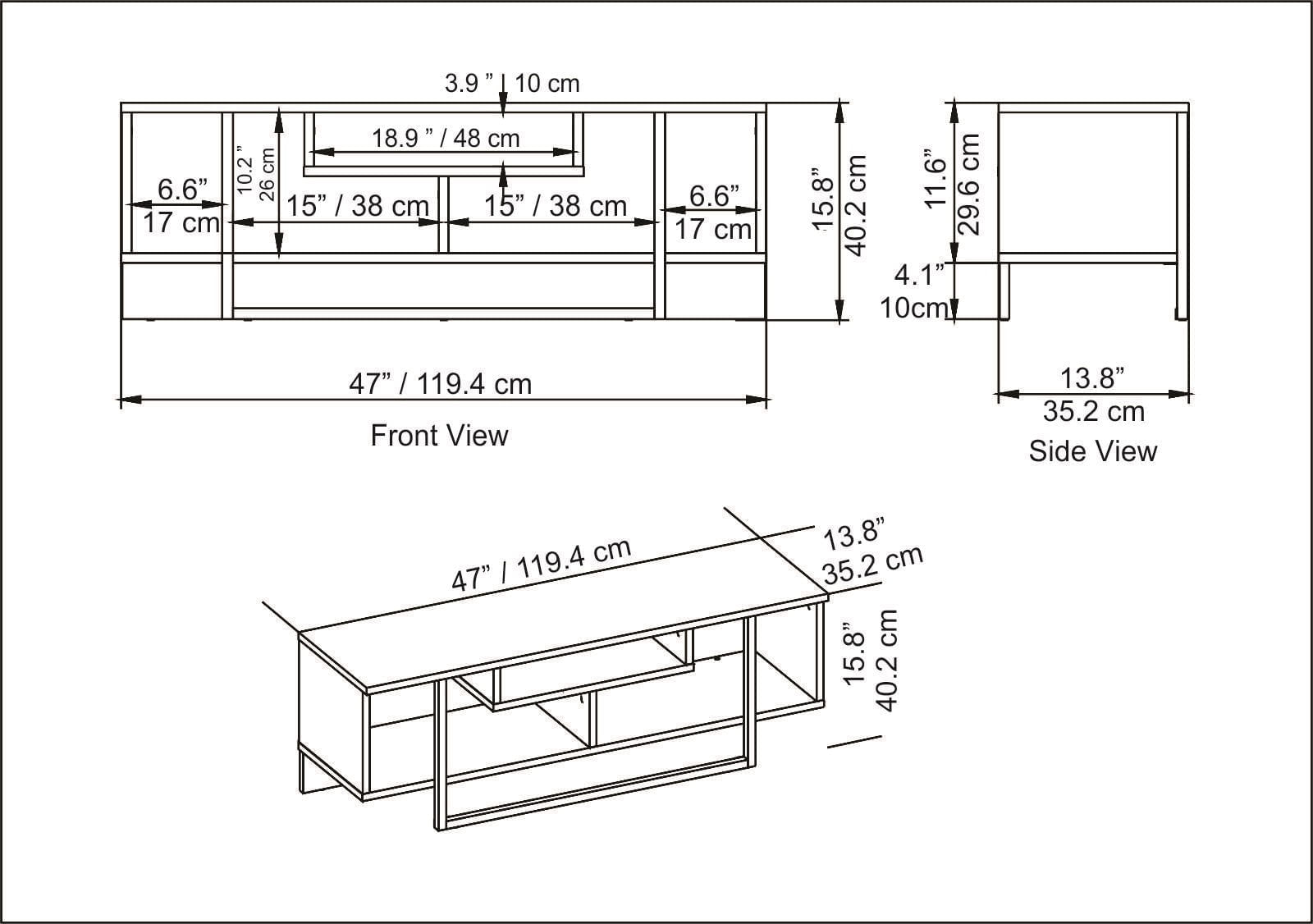 Comoda tv, Hanah Home, pal melaminat, alb auriu, 120x35.2x40.2 cm — imaginea 7