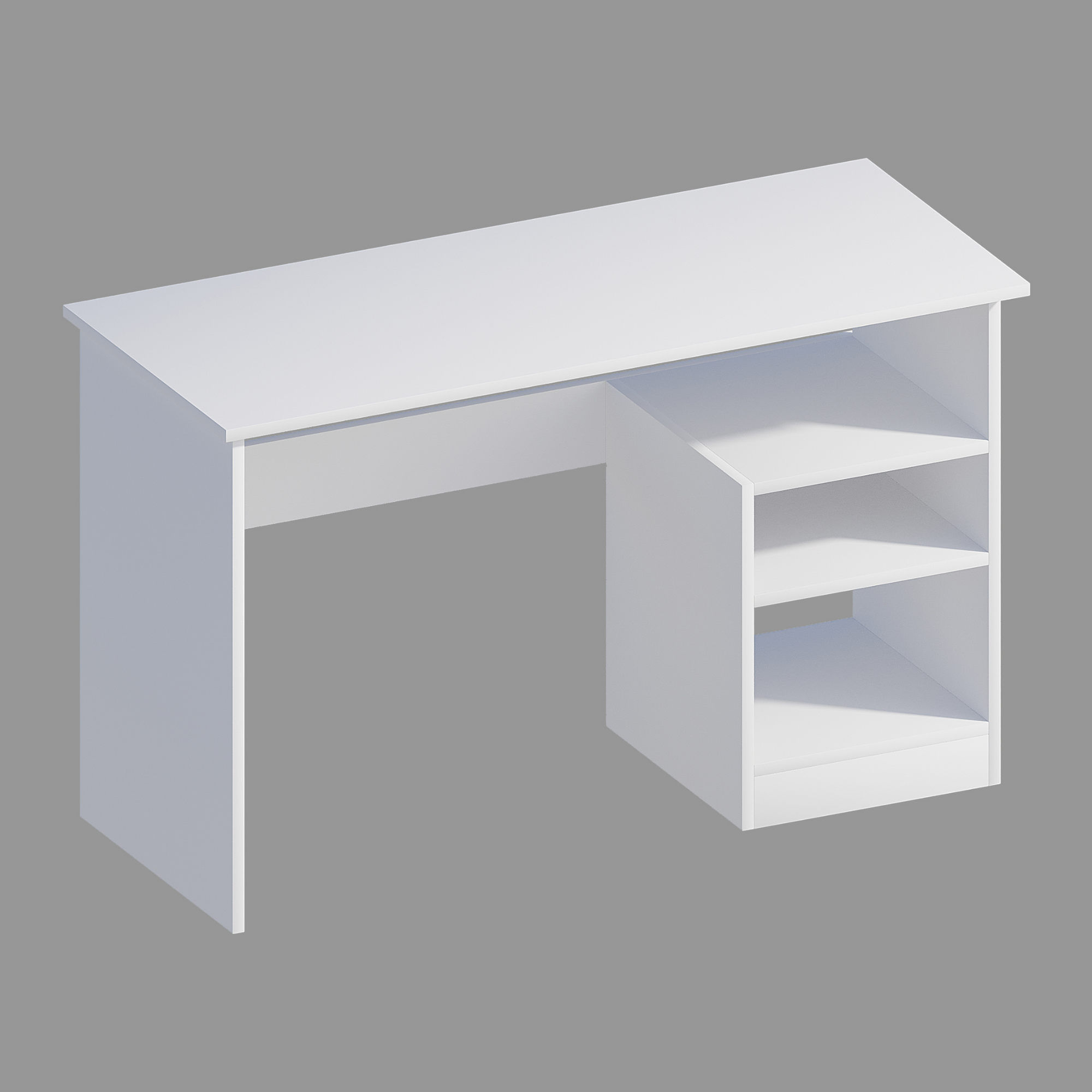 Birou de studiu, Hanah Home, pal melaminat, alb, 120x50x74 cm — imaginea 5