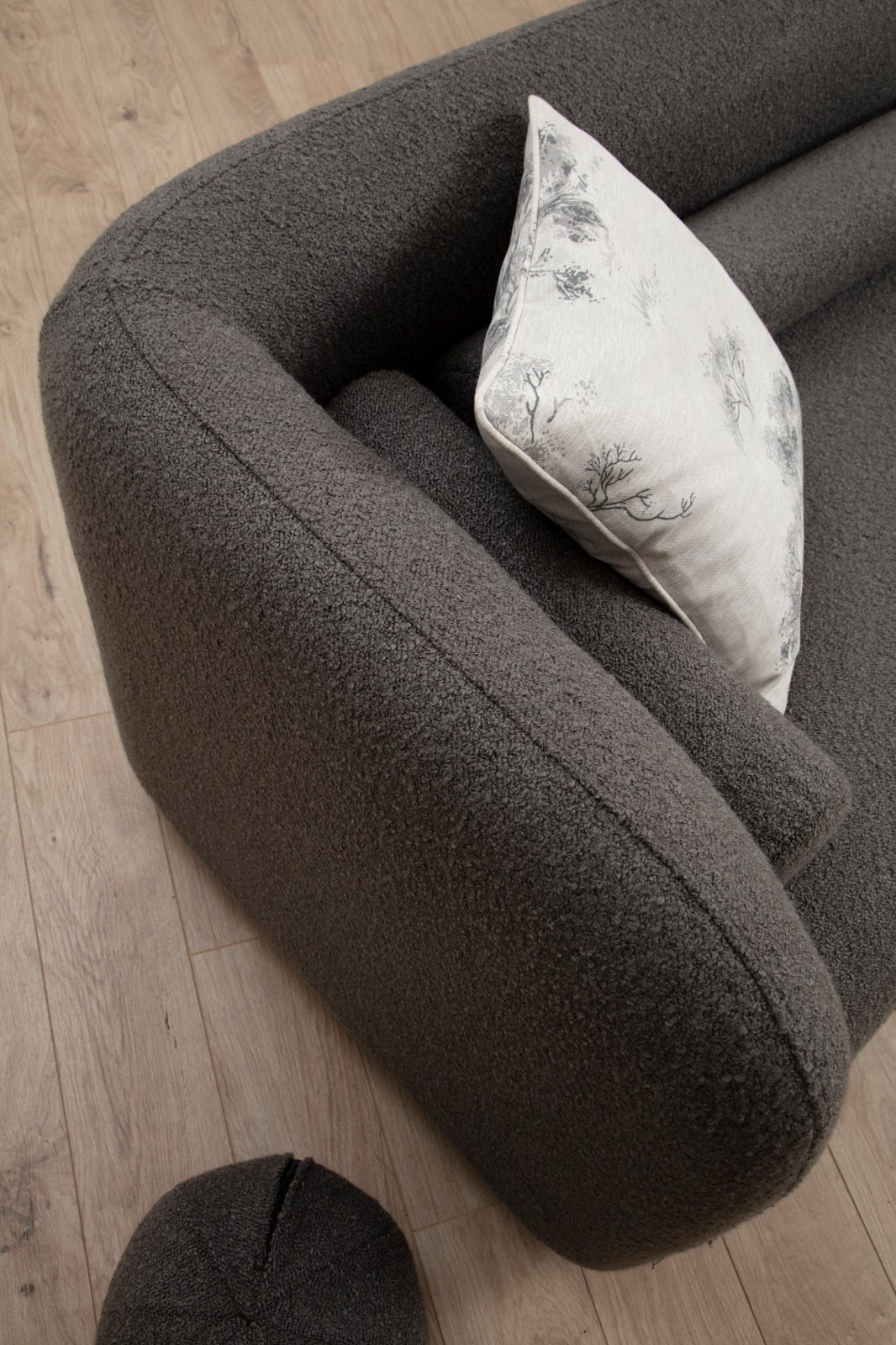Canapea 3 locuri, Hanah Home, poliester, gri, 228x74x90 cm — imaginea 7