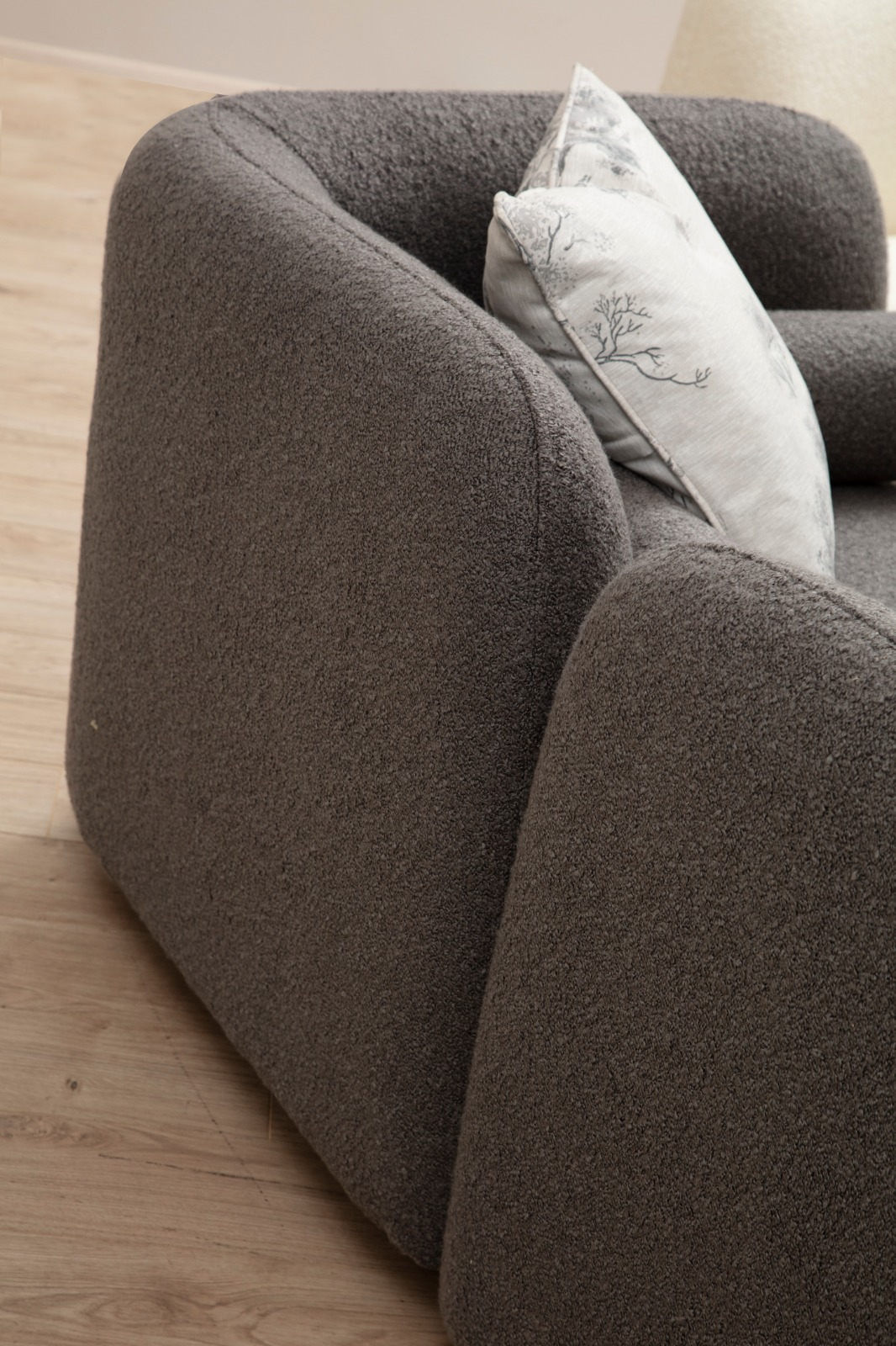 Canapea 3 locuri, Hanah Home, poliester, gri, 228x74x90 cm — imaginea 10