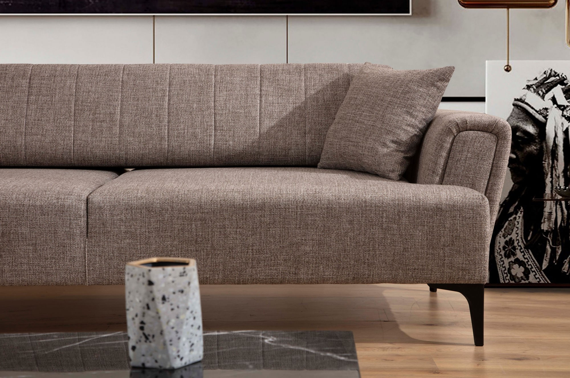 Canapea 2 locuri, Atelier Del Sofa, lemn fag si pal, maro deschis, 180x95x77 cm — imaginea 4