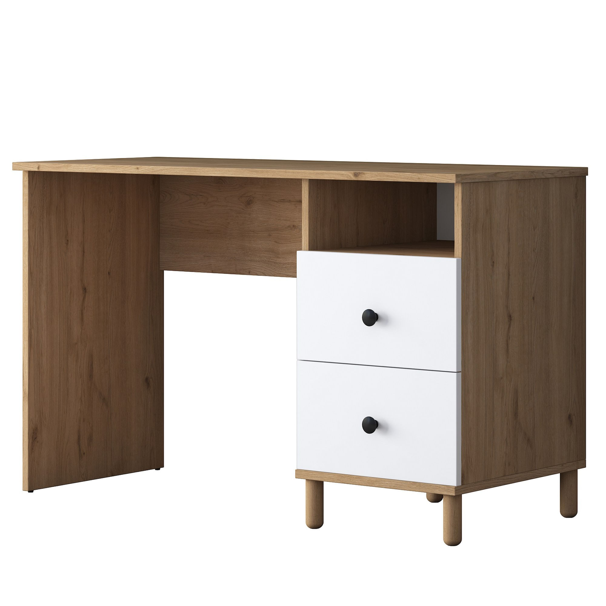 Birou, Hanah Home, pal melaminat, nuc alb, 120x50x73.8 cm — imaginea 6