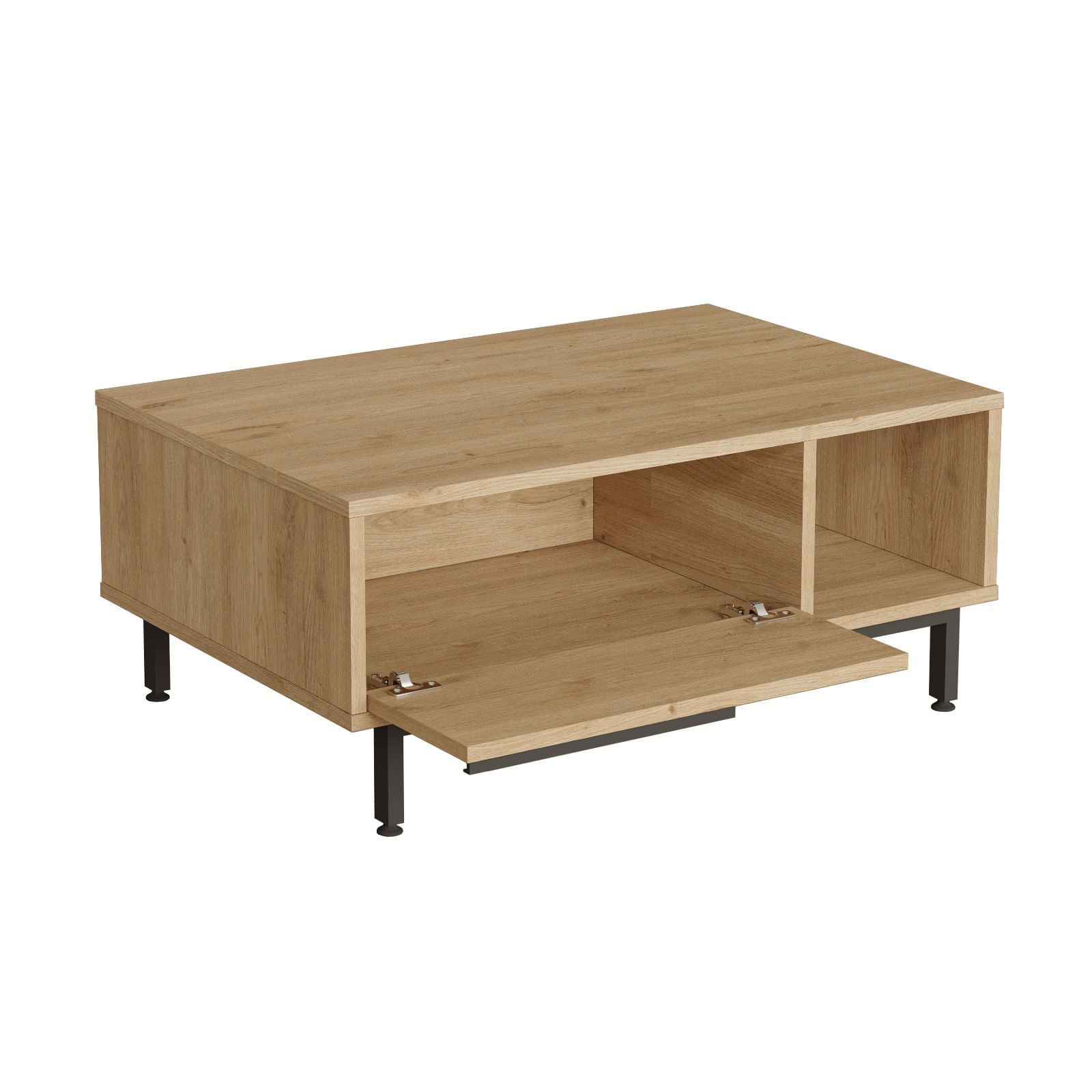 Masuta de cafea, Hanah Home, pal melaminat, nuc, 90x60x37.6 cm — imaginea 2