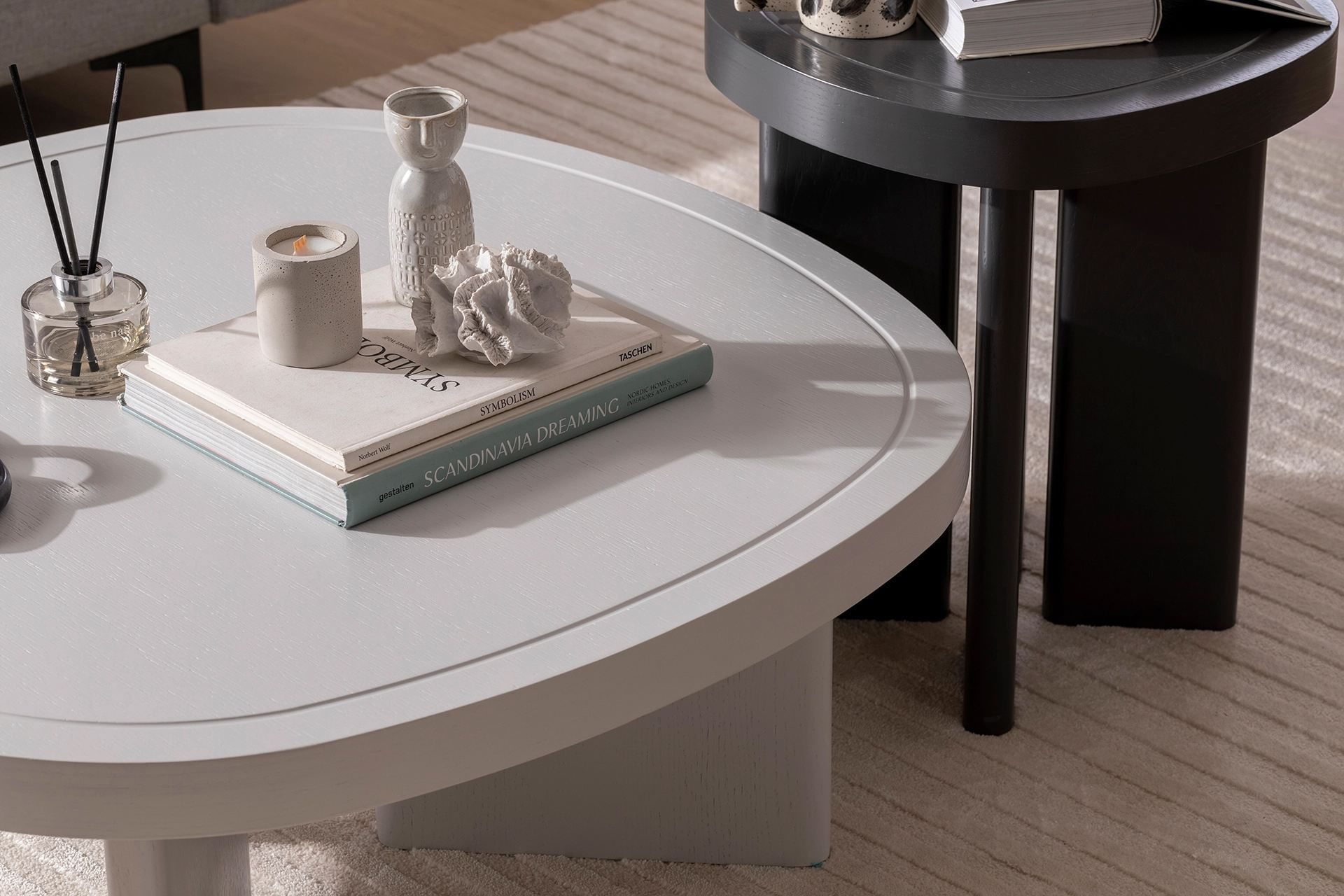 Masuta de cafea, Hanah Home, mdf, gri, 92x92x35 cm — imaginea 4