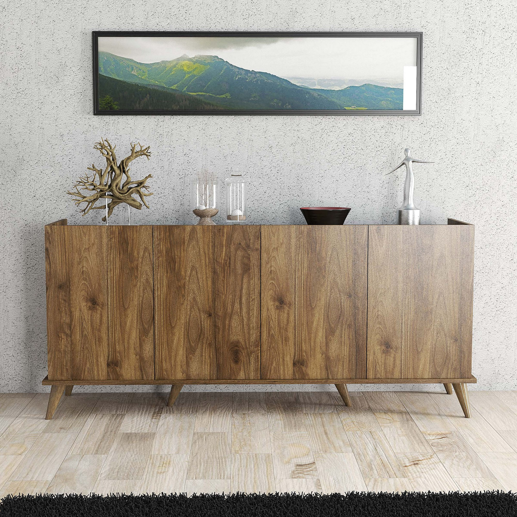 Consola, Hanah Home, pal melaminat, nuc, 180x45x80.8 cm — imaginea 2
