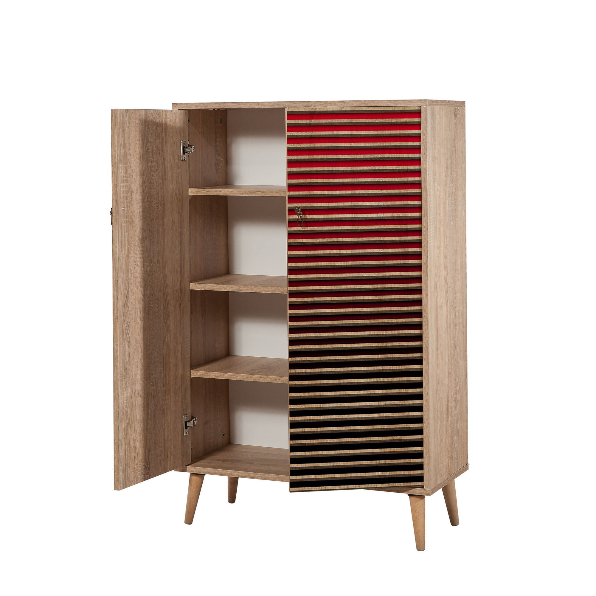 Dulap multifunctional, Hanah Home, pal melaminat, stejar sonoma, 80x36x127 cm, 869VEL3973 — imaginea 3