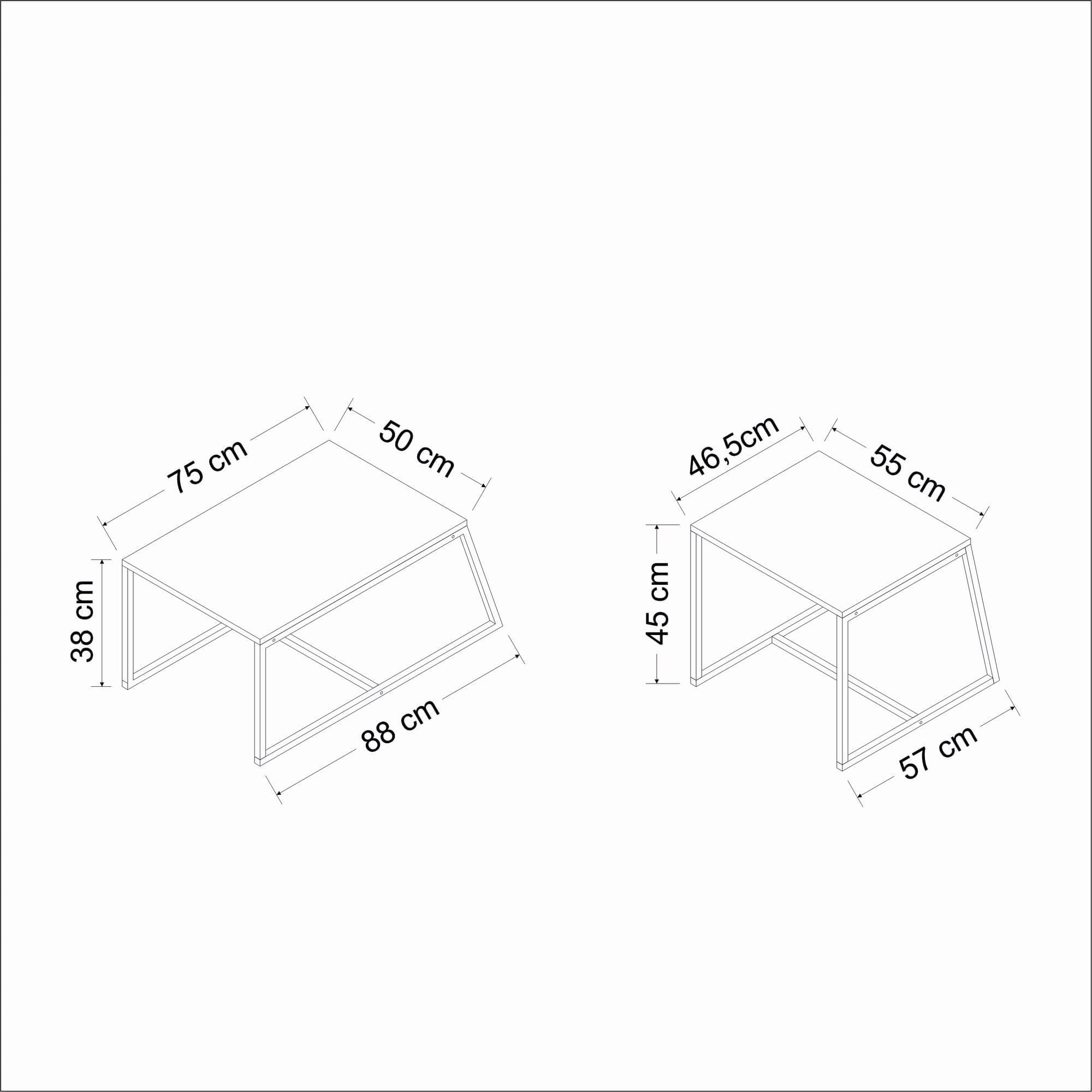 Masa de cafea, Hanah Home, pal melaminat, travertin, 75x38x50 cm — imaginea 6