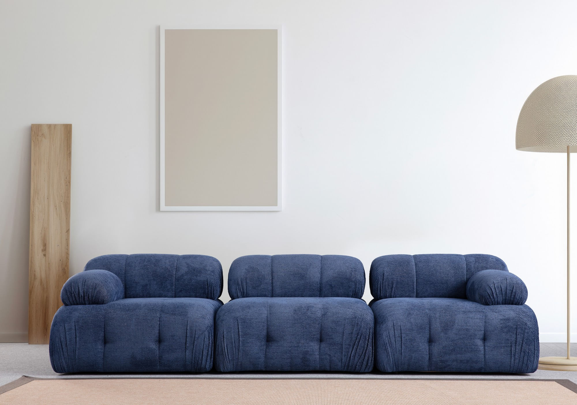 Canapea 3 locuri, Atelier Del Sofa, 100% poliester, albastru inchis, 290x95x75 cm — imaginea 8