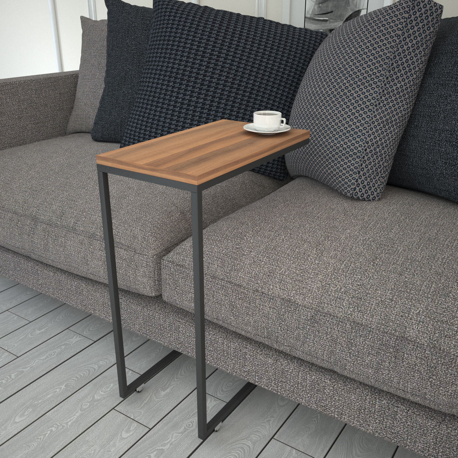 Masuta laterala, Hanah Home, pal melaminat, nuc, 46x26x62 cm — imaginea 2