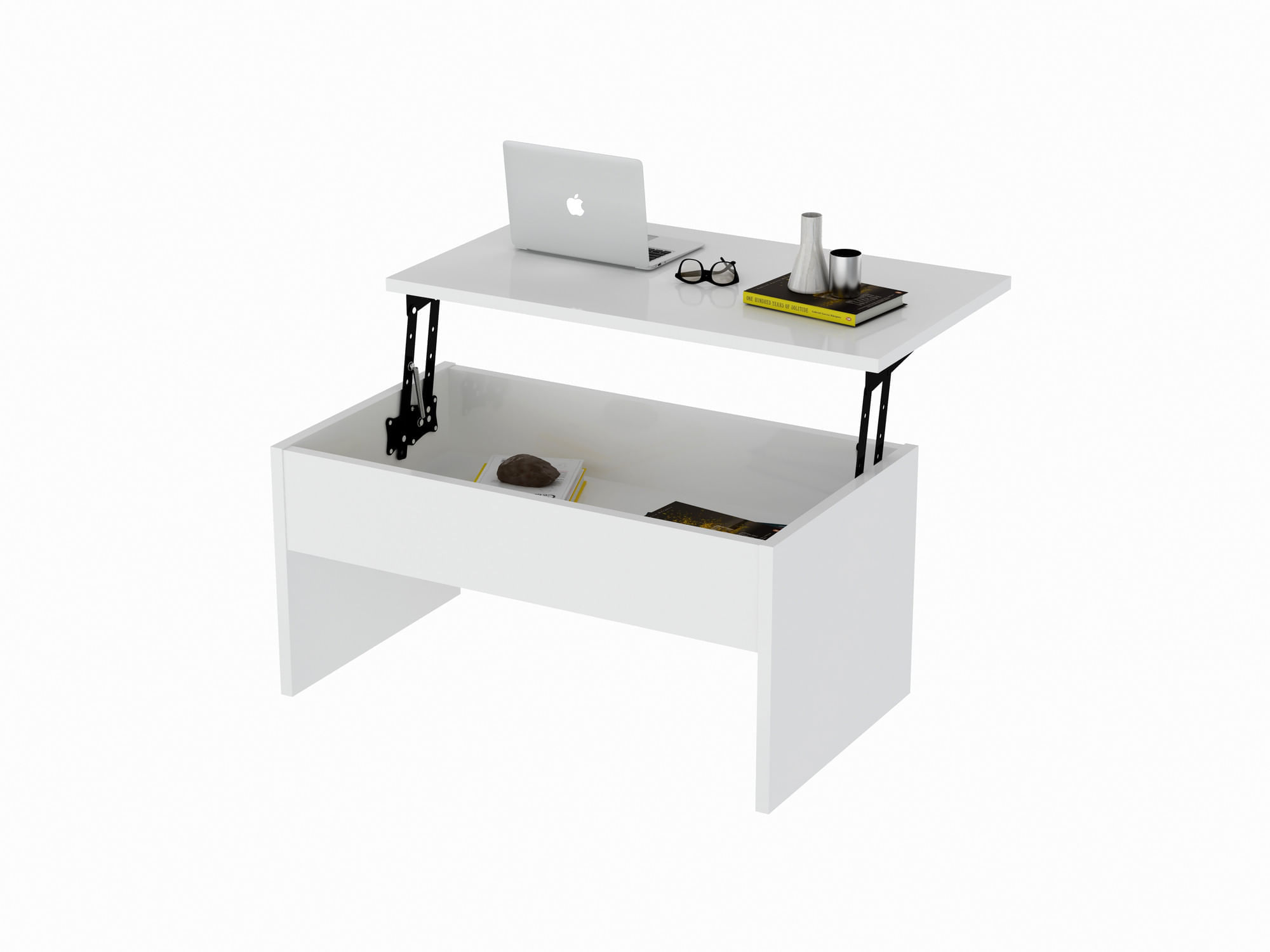 Masa de cafea, Hanah Home, PAL melaminat, alb, 90x45x52 cm — imaginea 2