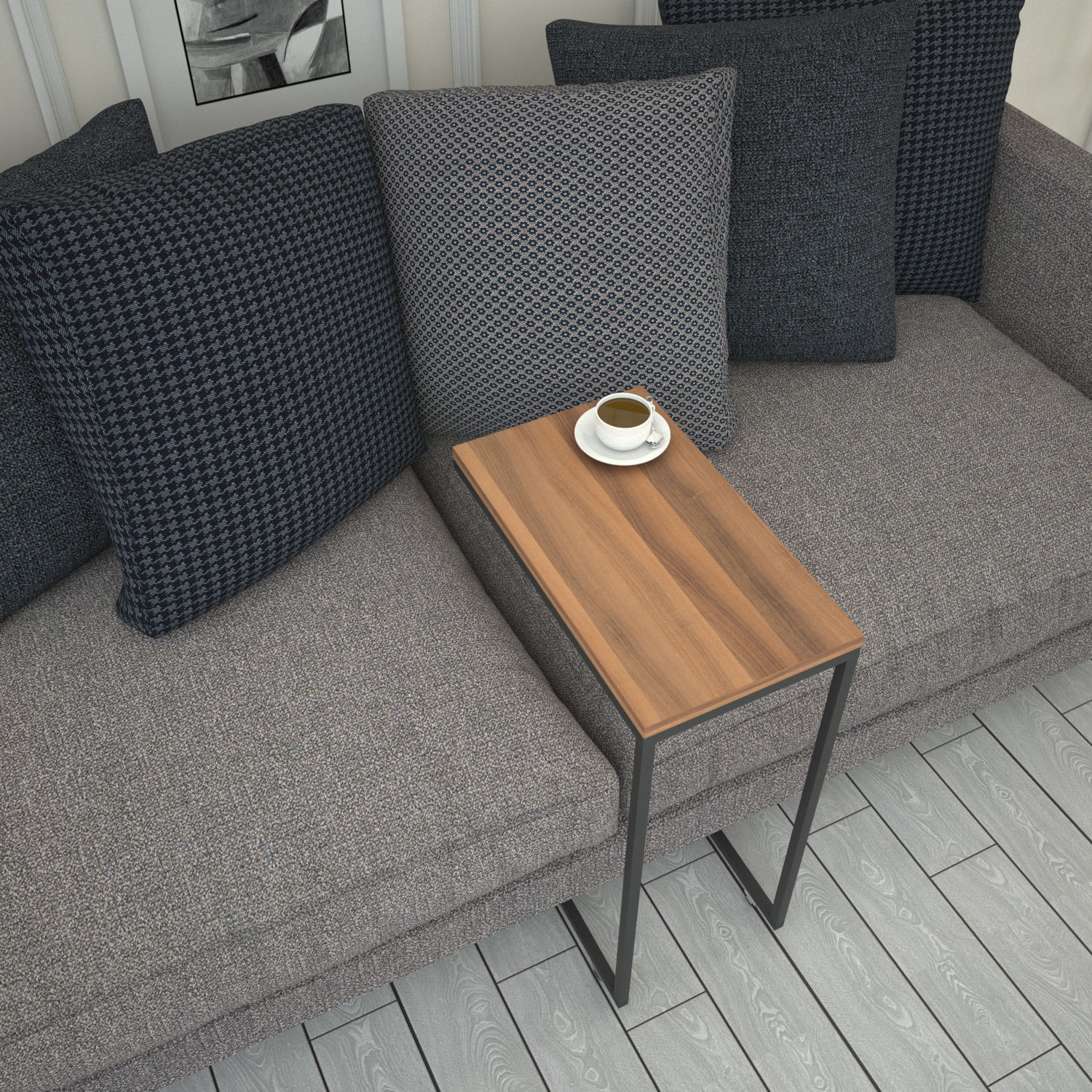 Masuta laterala, Hanah Home, pal melaminat, nuc, 46x26x62 cm — imaginea 4