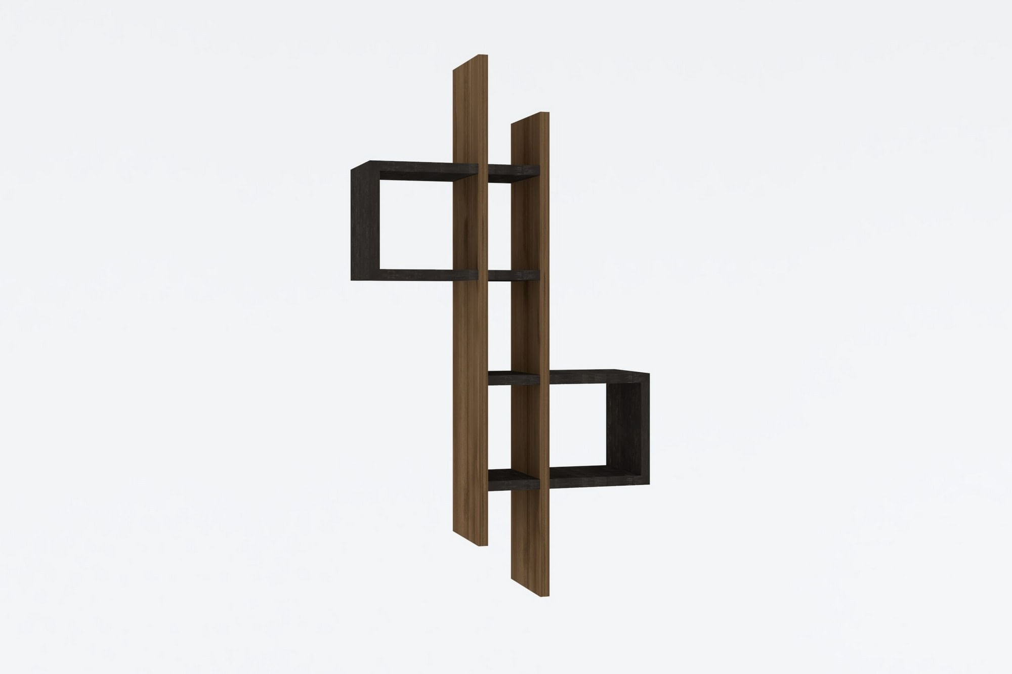 Etajera de perete, Hanah Home, pal melaminat, stejar si antracit, 53.8x19.6x108 cm