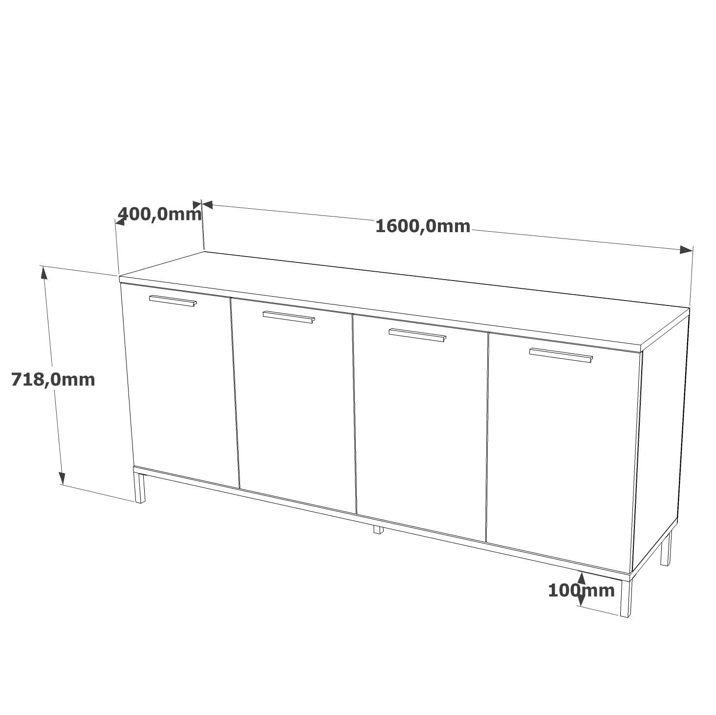 Consola, Hanah Home, panou aglomerat melaminat, pin atlantic si antracit, 160x40x71.8 cm — imaginea 6