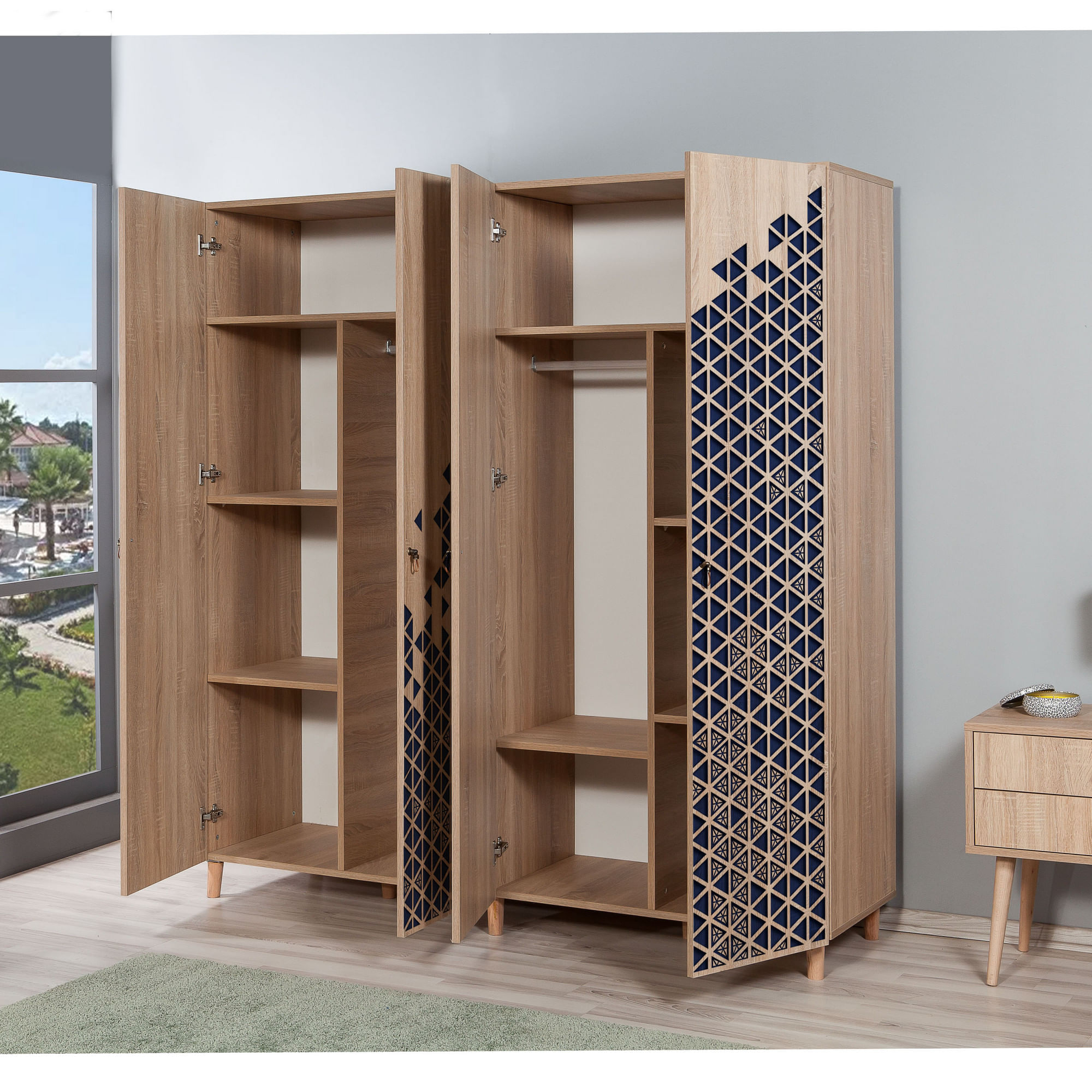 Dulap, Hanah Home, pal melaminat, stejar sonoma, 180x52x192 cm, 863SPH4223 — imaginea 5