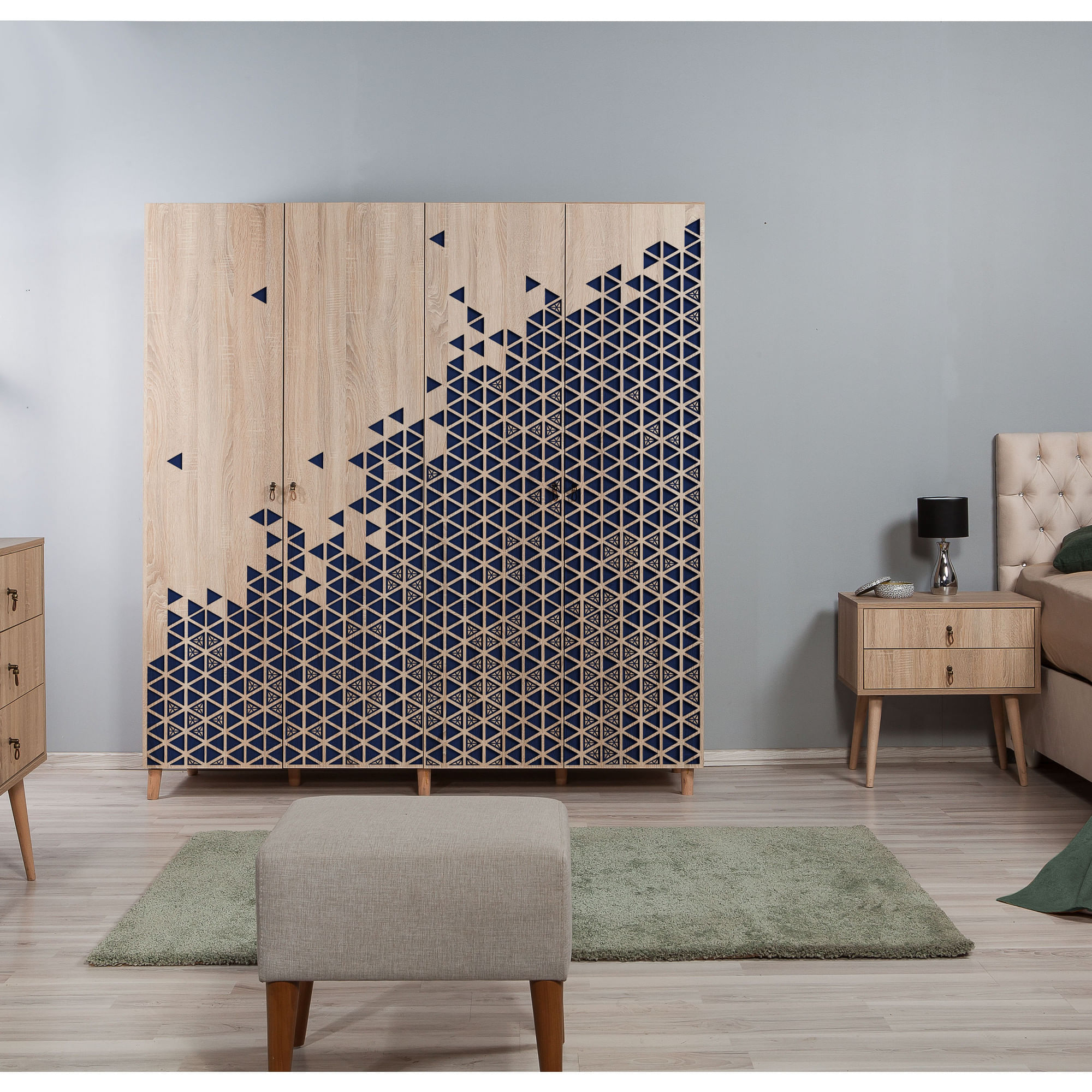 Dulap, Hanah Home, pal melaminat, stejar sonoma, 180x52x192 cm, 863SPH4223 — imaginea 6
