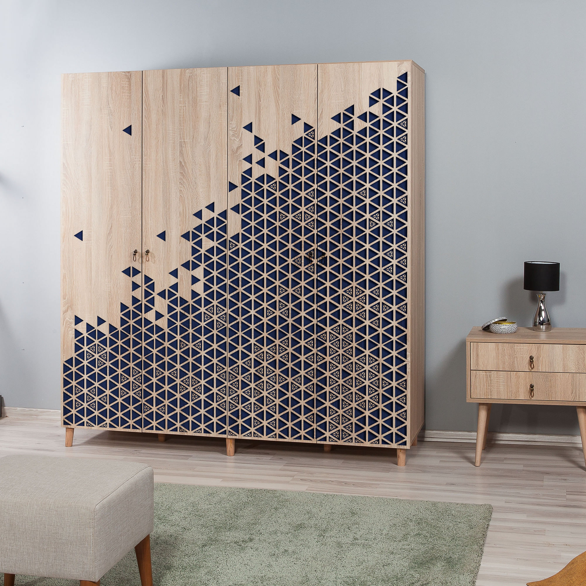 Dulap, Hanah Home, pal melaminat, stejar sonoma, 180x52x192 cm, 863SPH4223 — imaginea 7