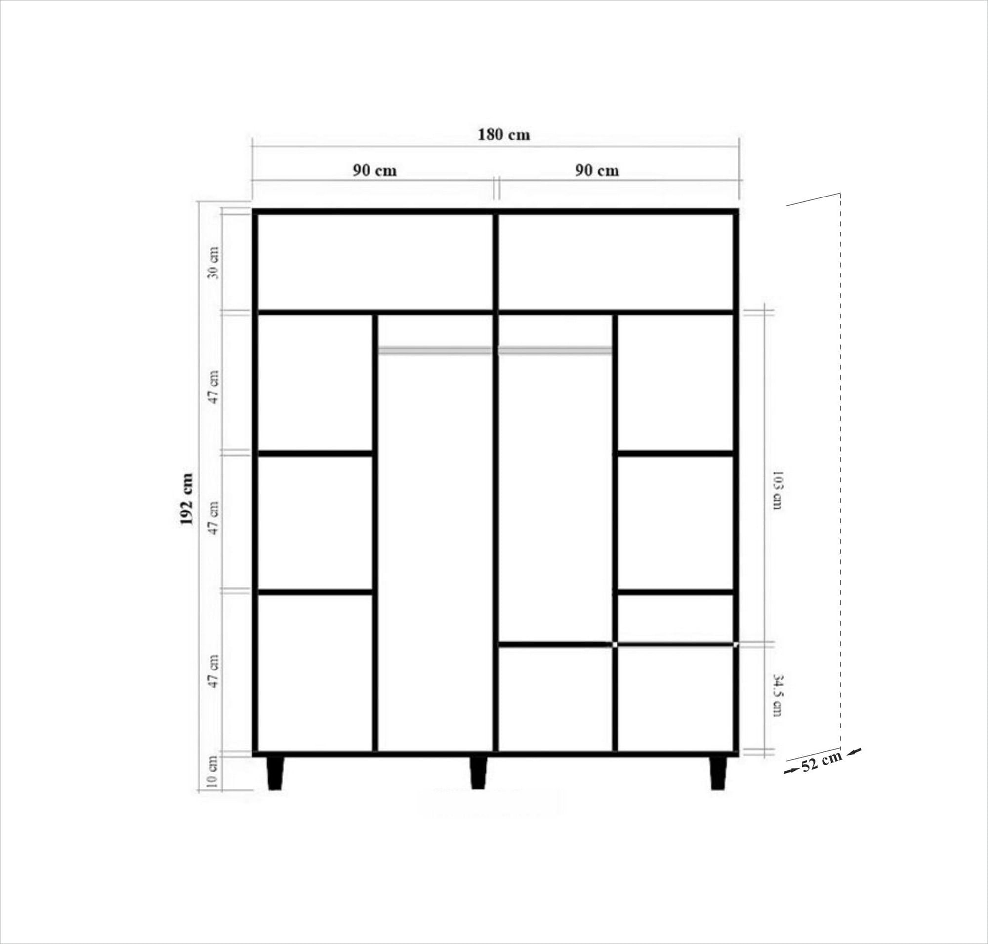 Dulap, Hanah Home, pal melaminat, stejar sonoma, 180x52x192 cm, 863SPH4223 — imaginea 8