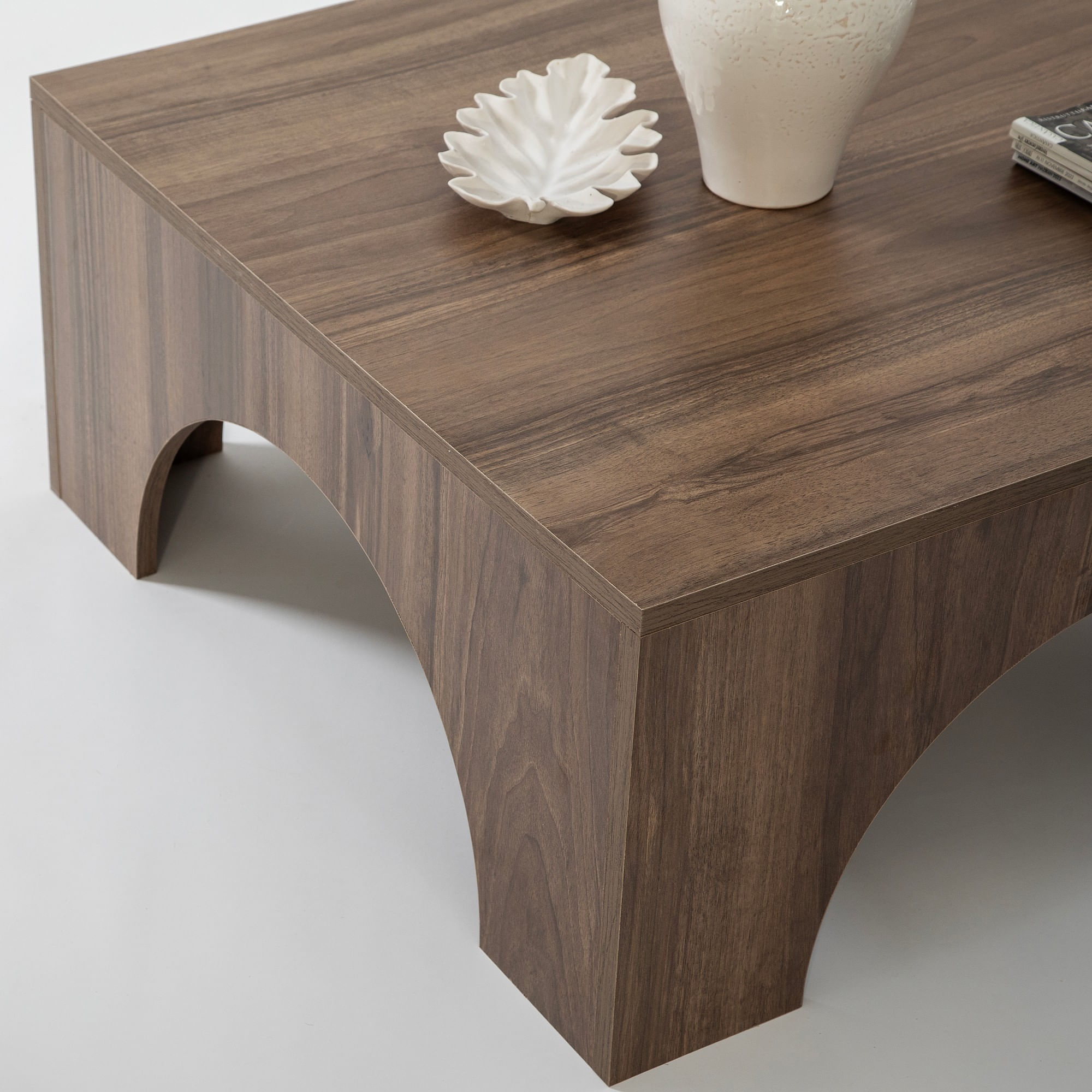 Masuta de cafea, Hanah Home, pal melaminat, nuc, 80x80x37 cm — imaginea 2