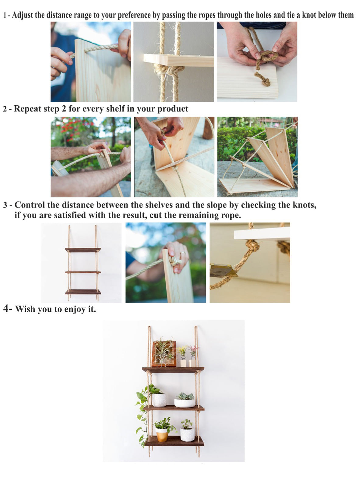 Raft de perete, Hanah Home, lemn de molid, nuc, 60x14x120 cm — imaginea 5