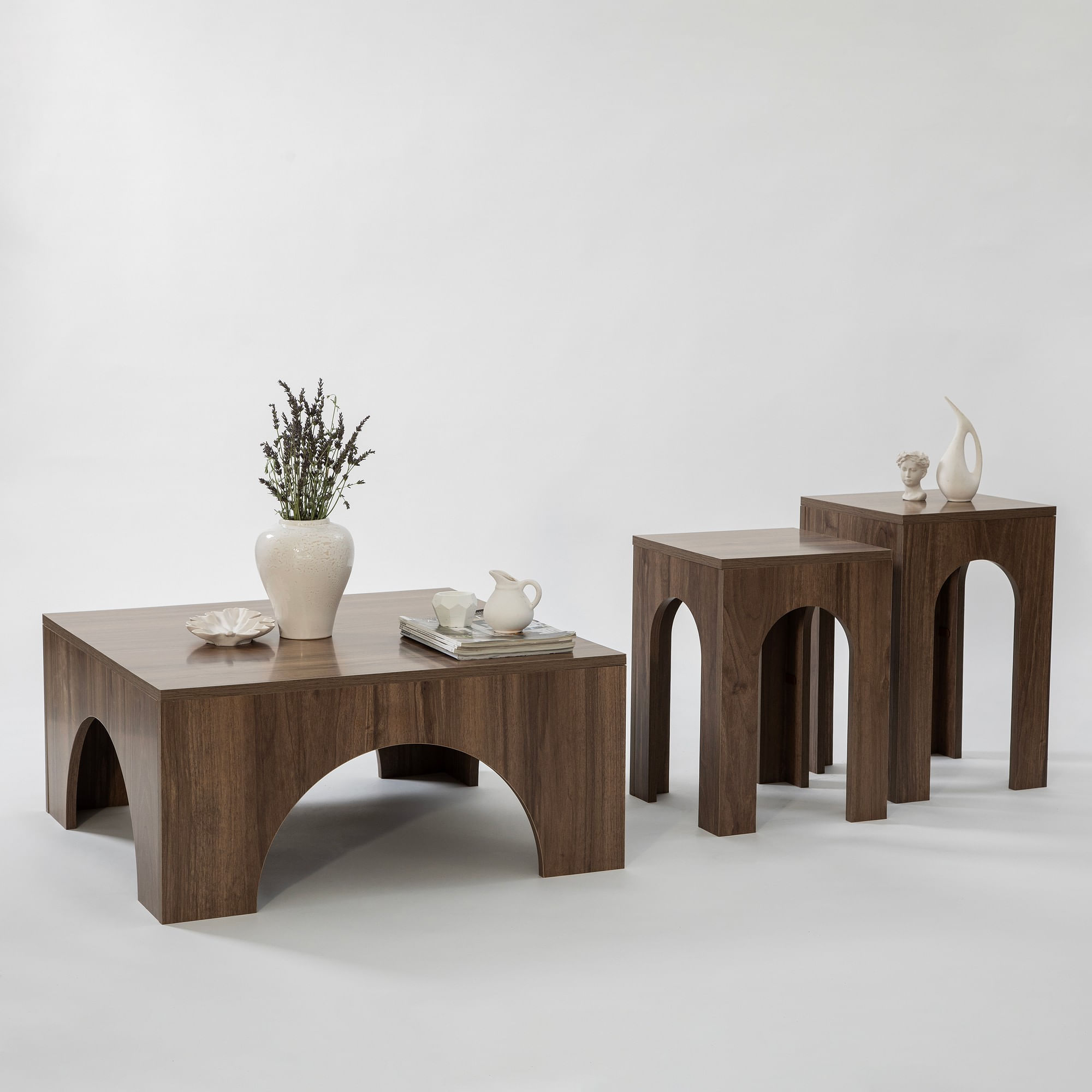 Masuta de cafea, Hanah Home, pal melaminat, nuc, 80x80x37 cm — imaginea 6