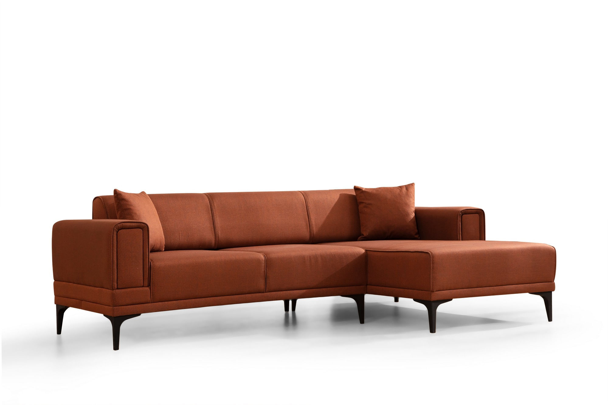 Coltar extensibil, Hanah Home, lemn fag si pal, rosu tigla, 250x140x85 cm