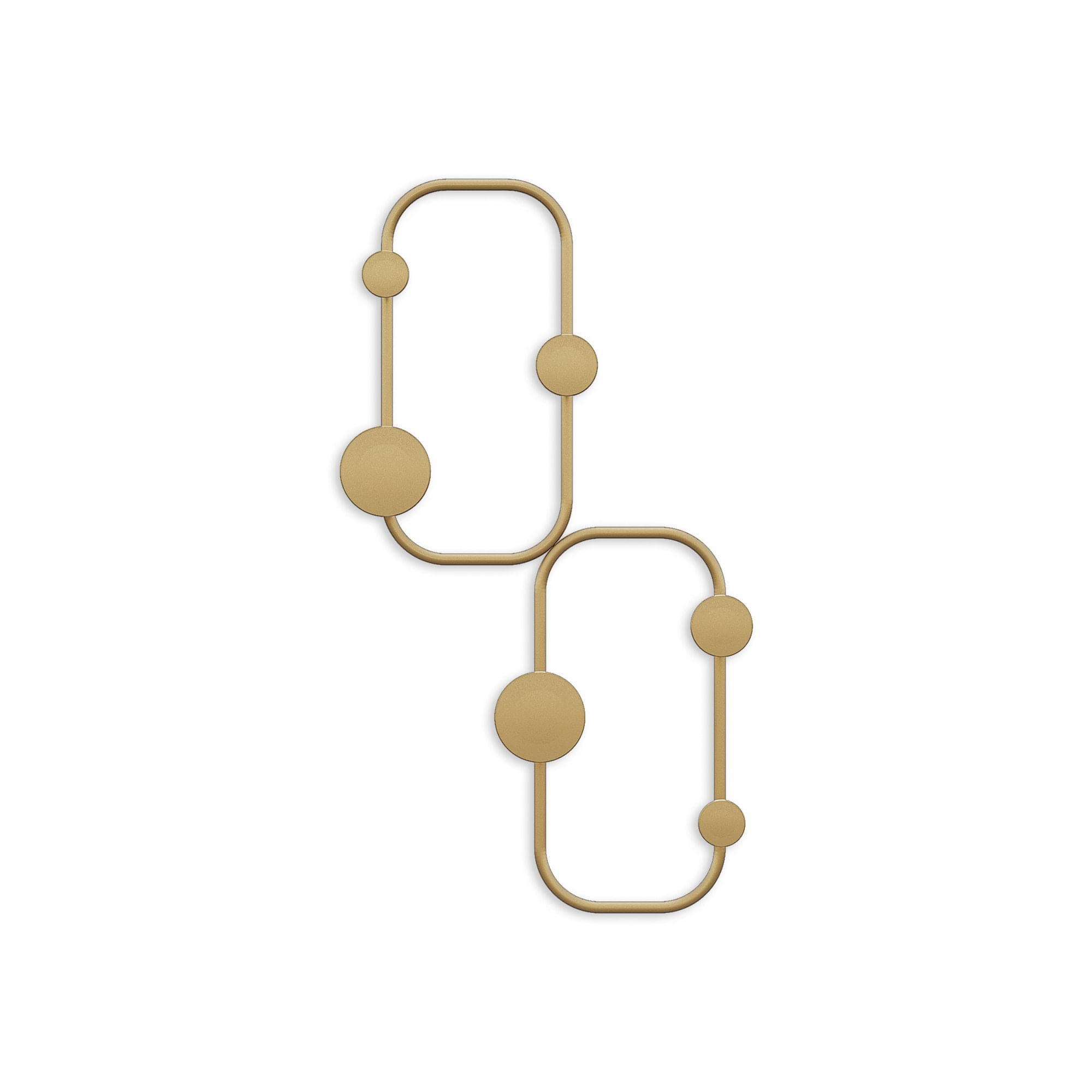 Cuiere de perete, Wallxpert, metal, auriu, 26x5x48 cm